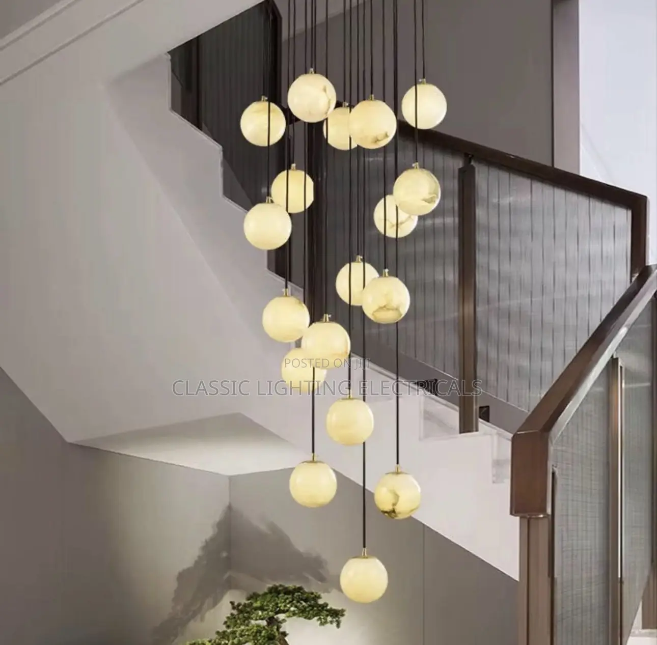 New Modern Staircase Decor Lighting Luxury Marble Chandeliers Light