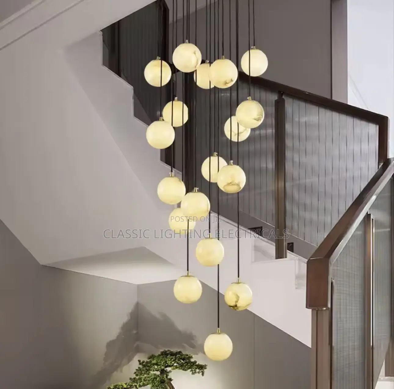 New Modern Staircase Decor Lighting Luxury Marble Chandeliers Light