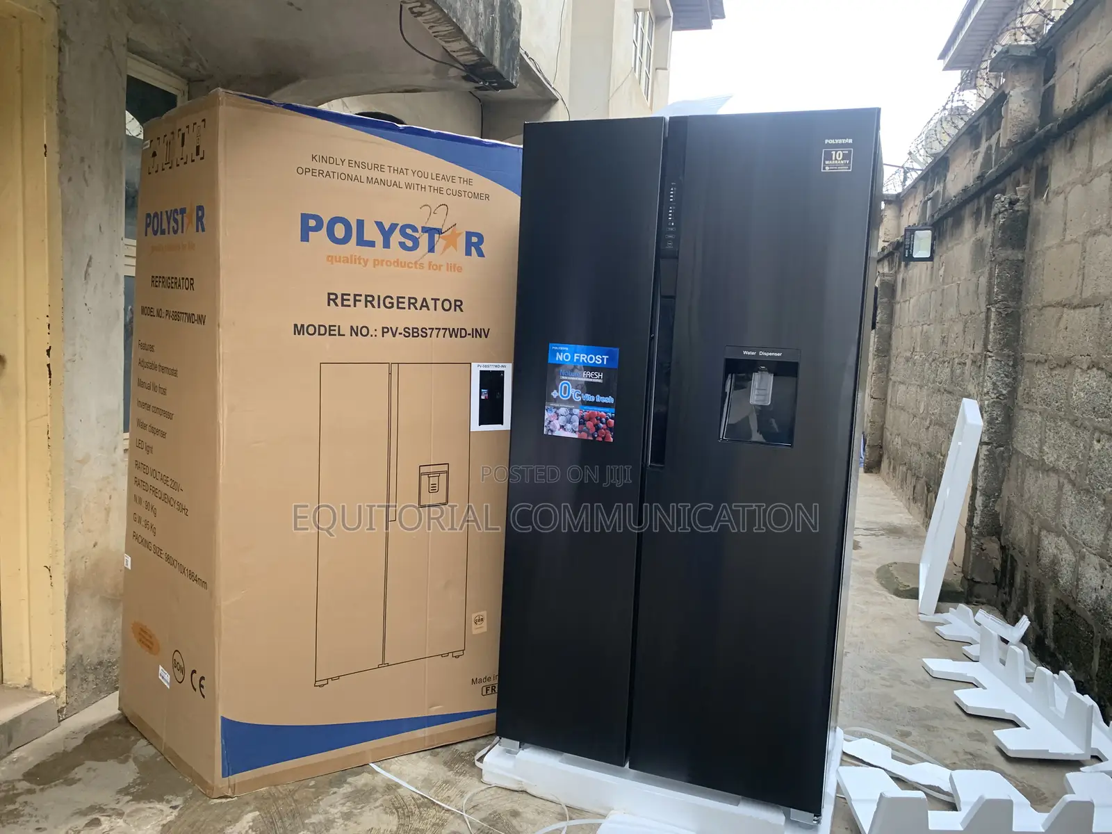 Polystar Pv-Sbs777wd-Inv Stylish Side-by-Side Fridge
