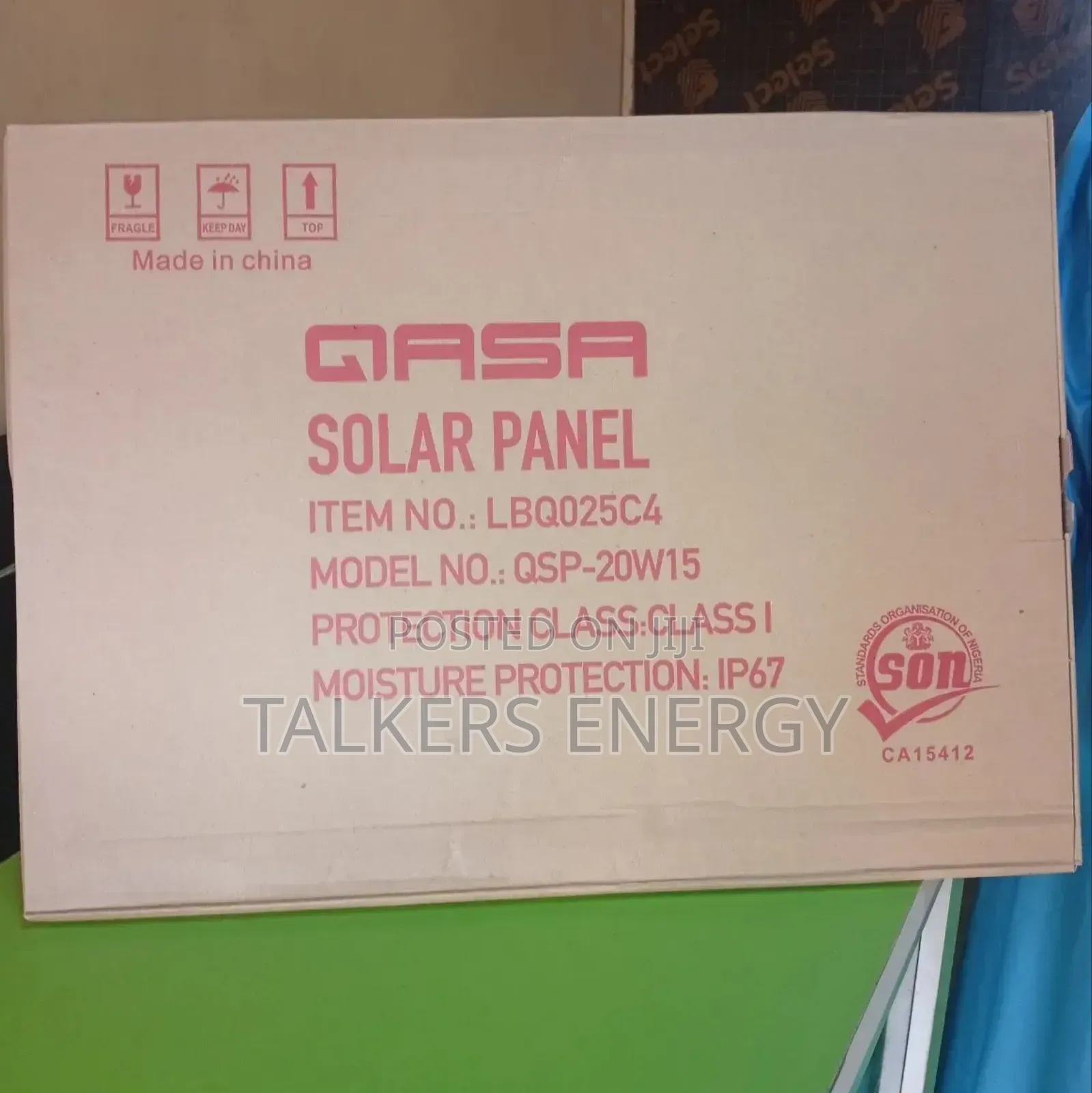 Qasa 20w Polycrystalline Solar Panel for Fans