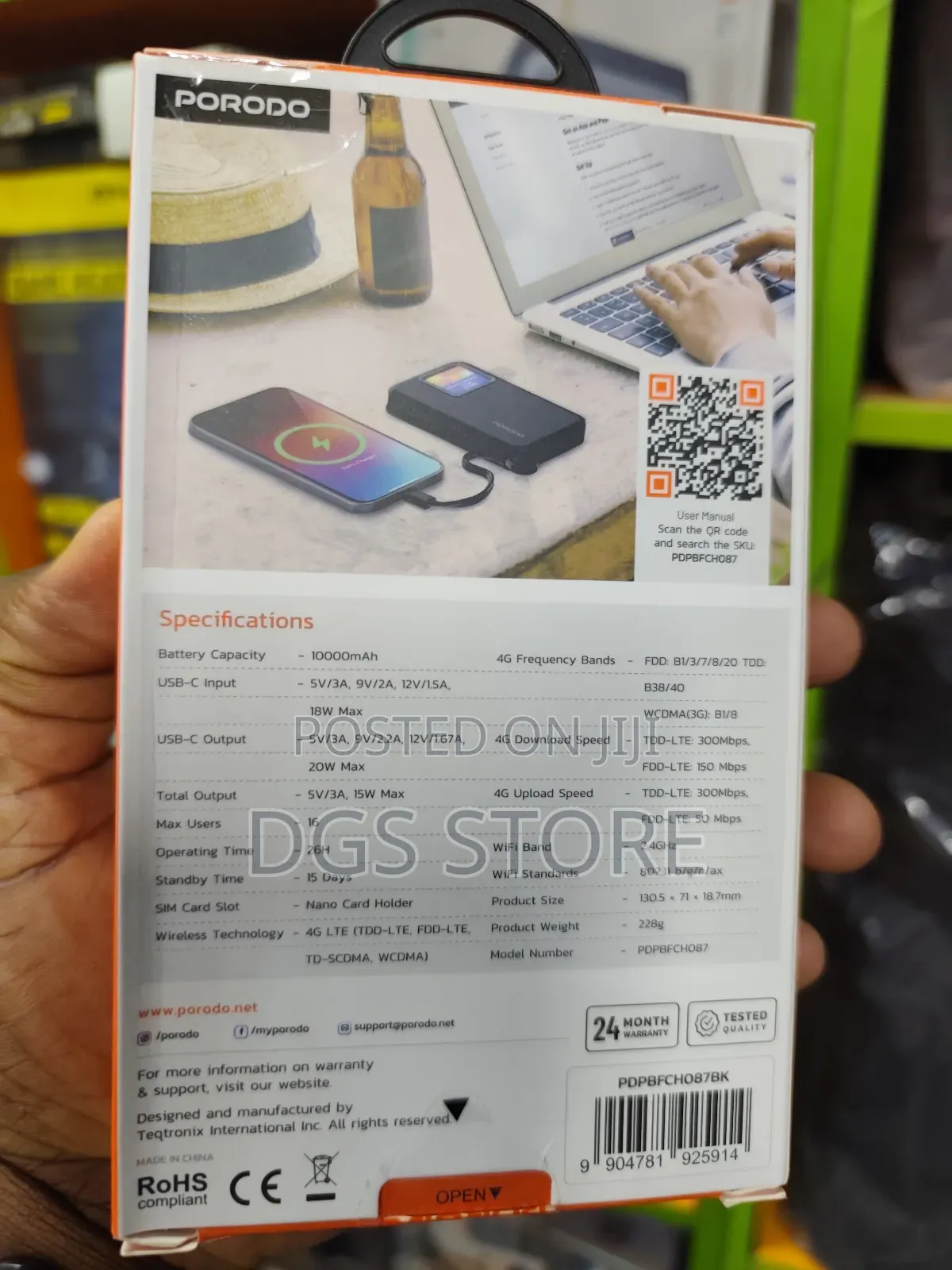 Porodo 4g Lte/Wifi 6 Travel Router