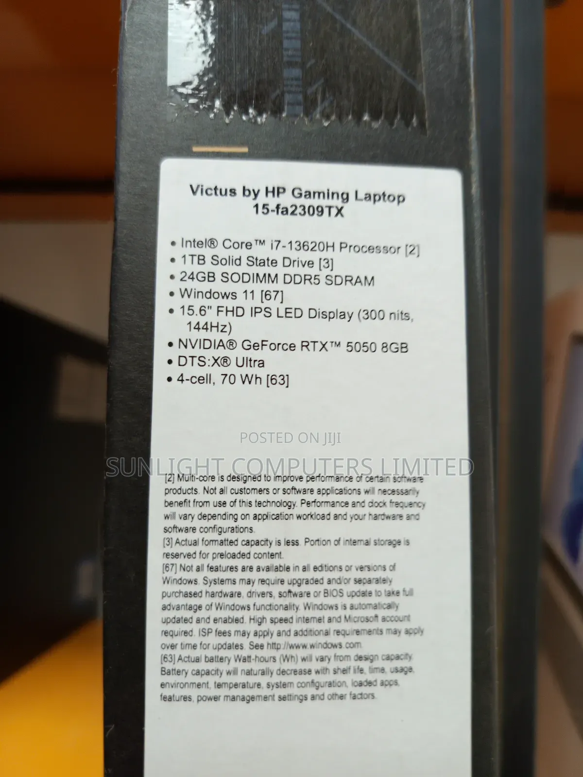 New Laptop HP Victus 15 24GB Intel Core i7 SSD 1T