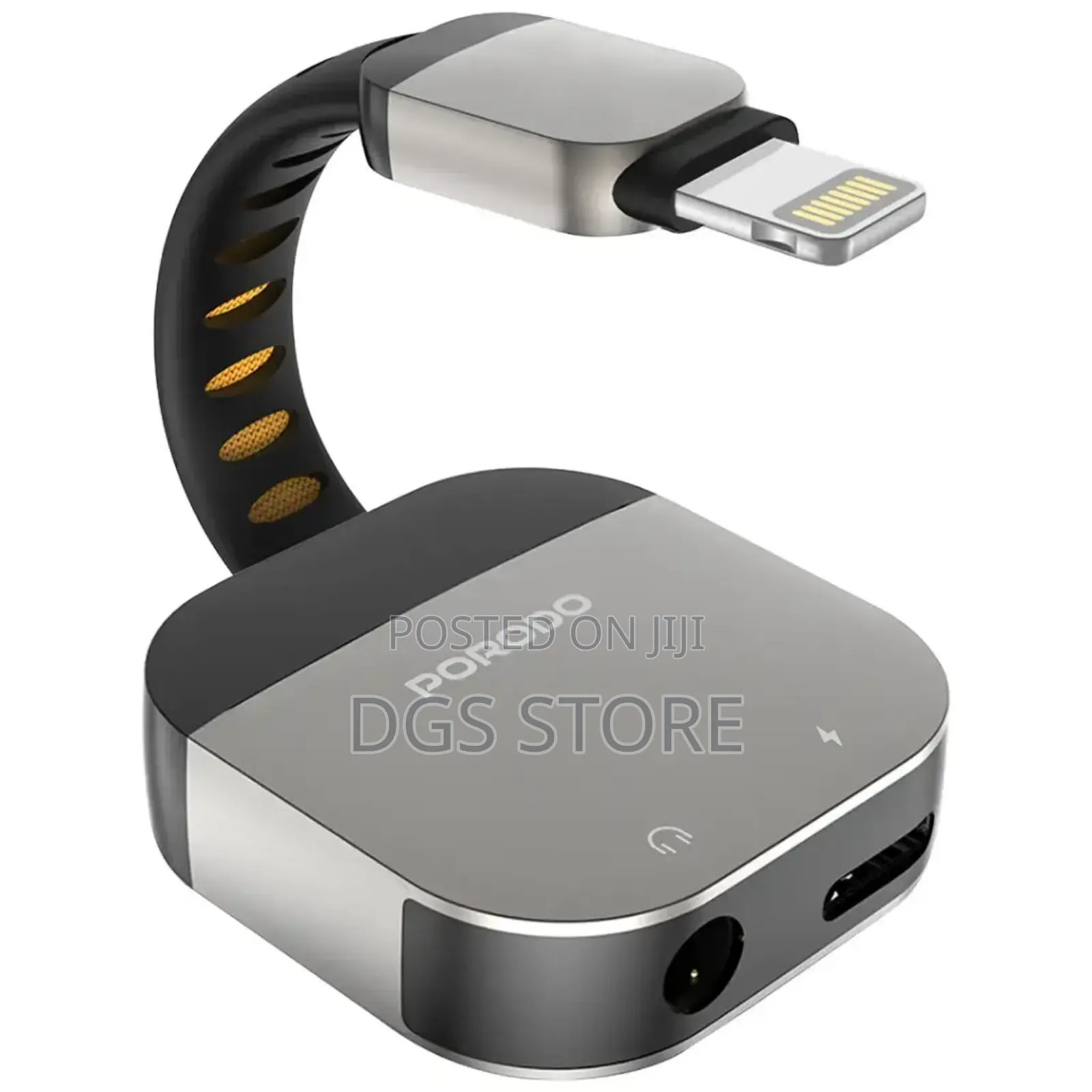 Porodo 2in1 Adapter Lightning to 3.5mm Aux Audio Adapter+ Charging