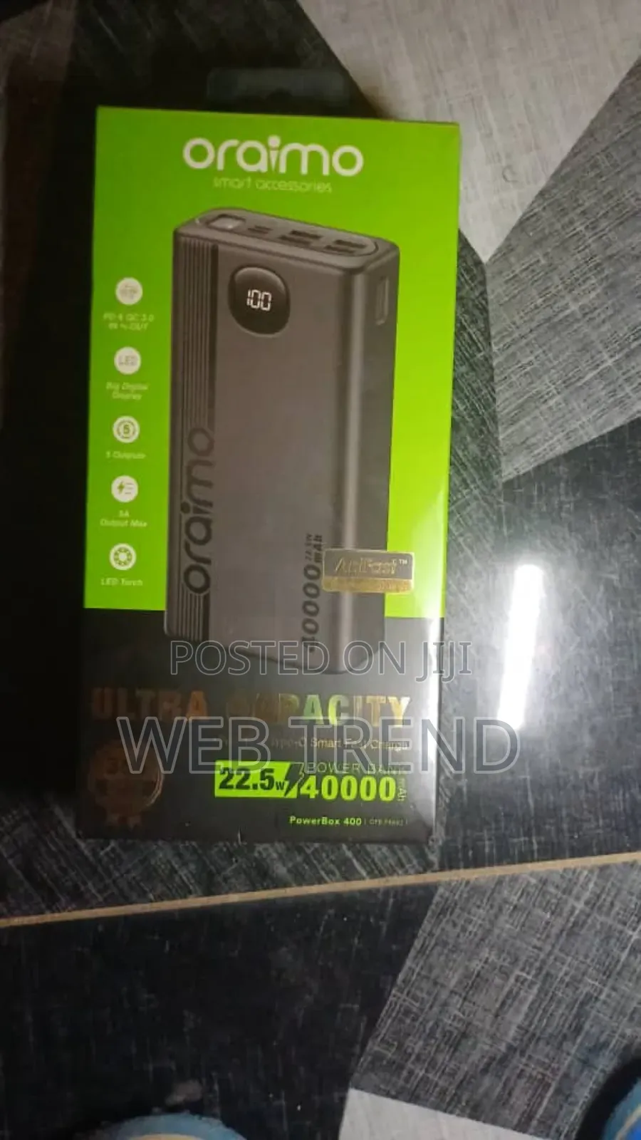 Oraimo 40000mah Powerbank - 22.5w Fast Charge + Digital Display