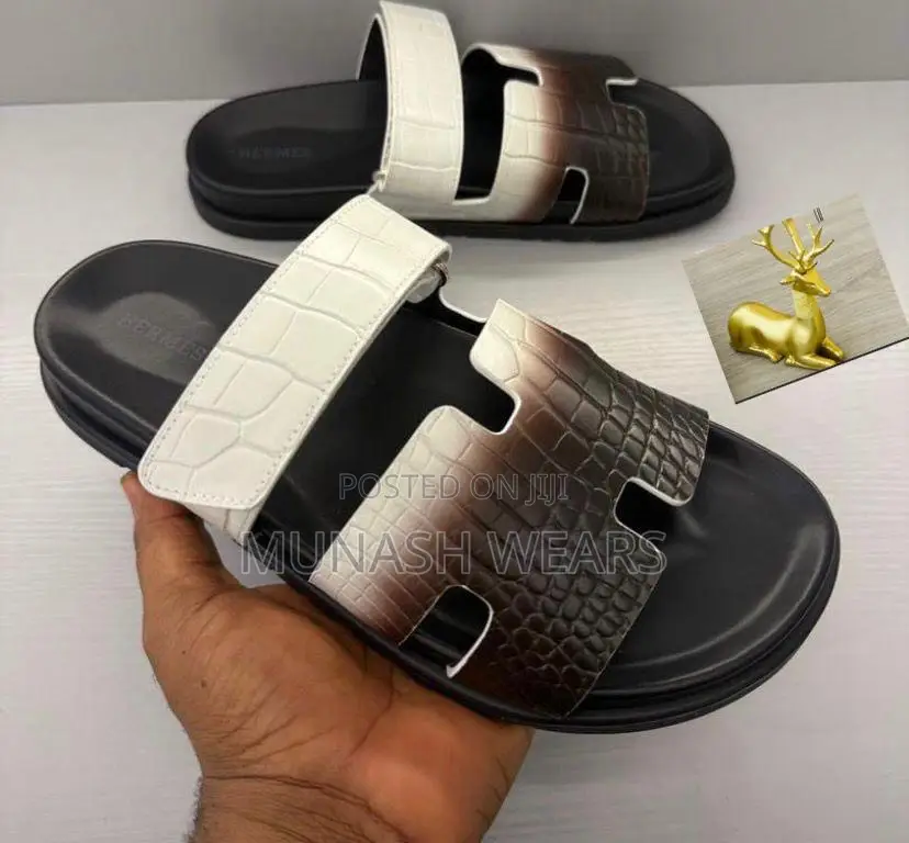 Hermes Mix Brown Leather Slipers 40-46 Available
