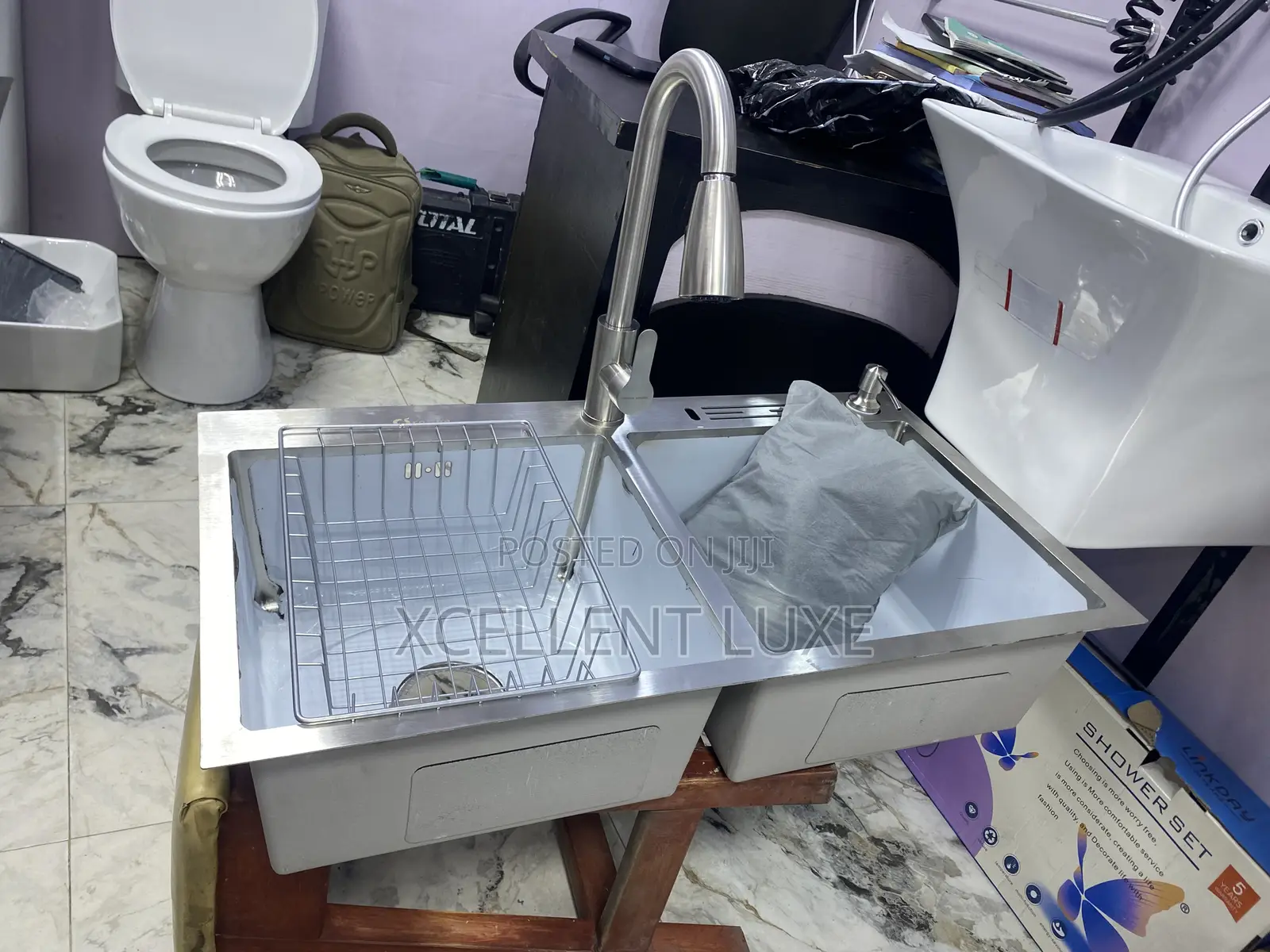 Double Bowl Kitchen Sink And Pullout Mixer Anti Rust