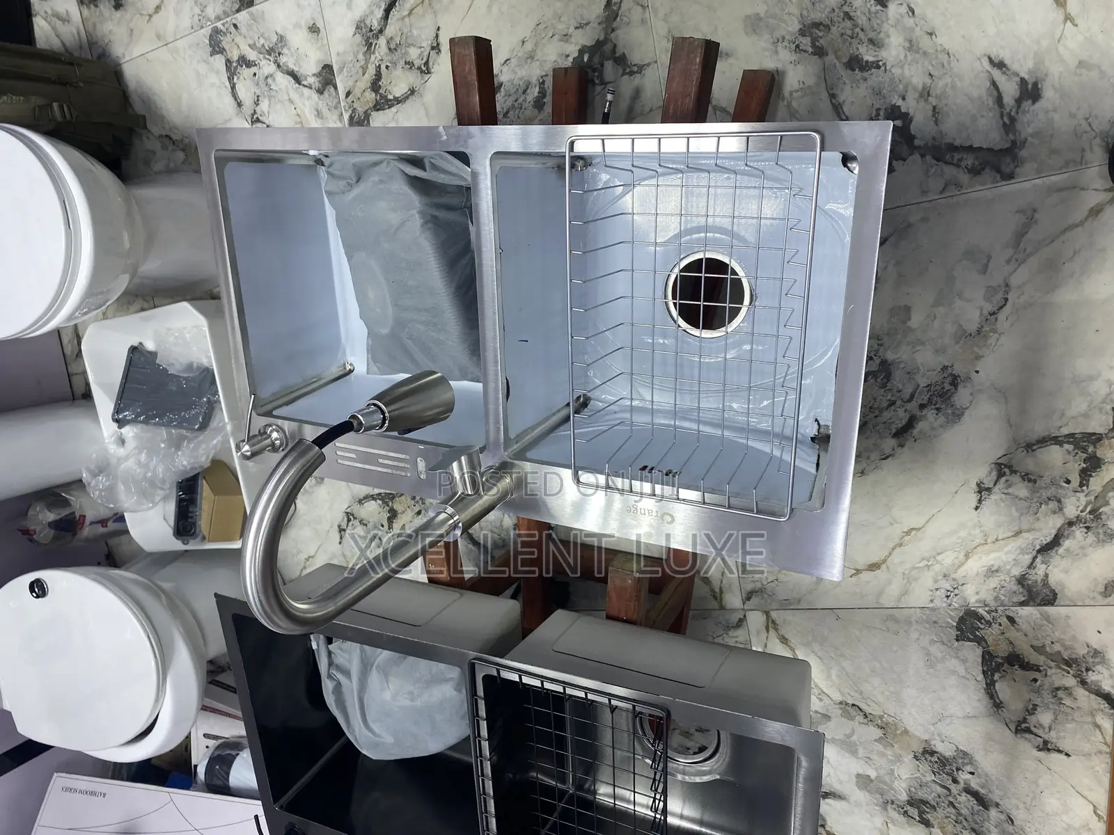 Double Bowl Kitchen Sink And Pullout Mixer Anti Rust