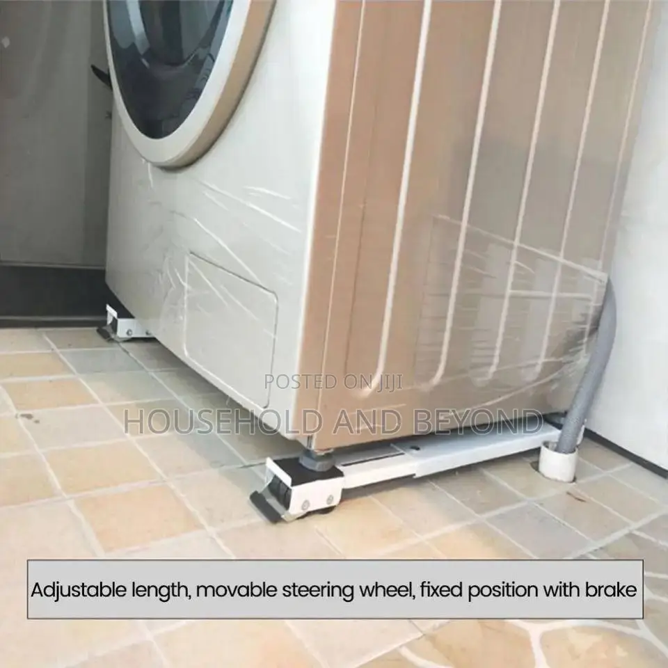 2 PCS Adjustable Washing Machine Stand Movable Fridge Stand