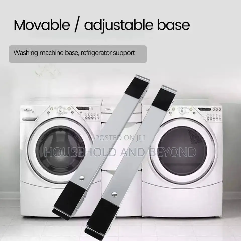 2 PCS Adjustable Washing Machine Stand Movable Fridge Stand