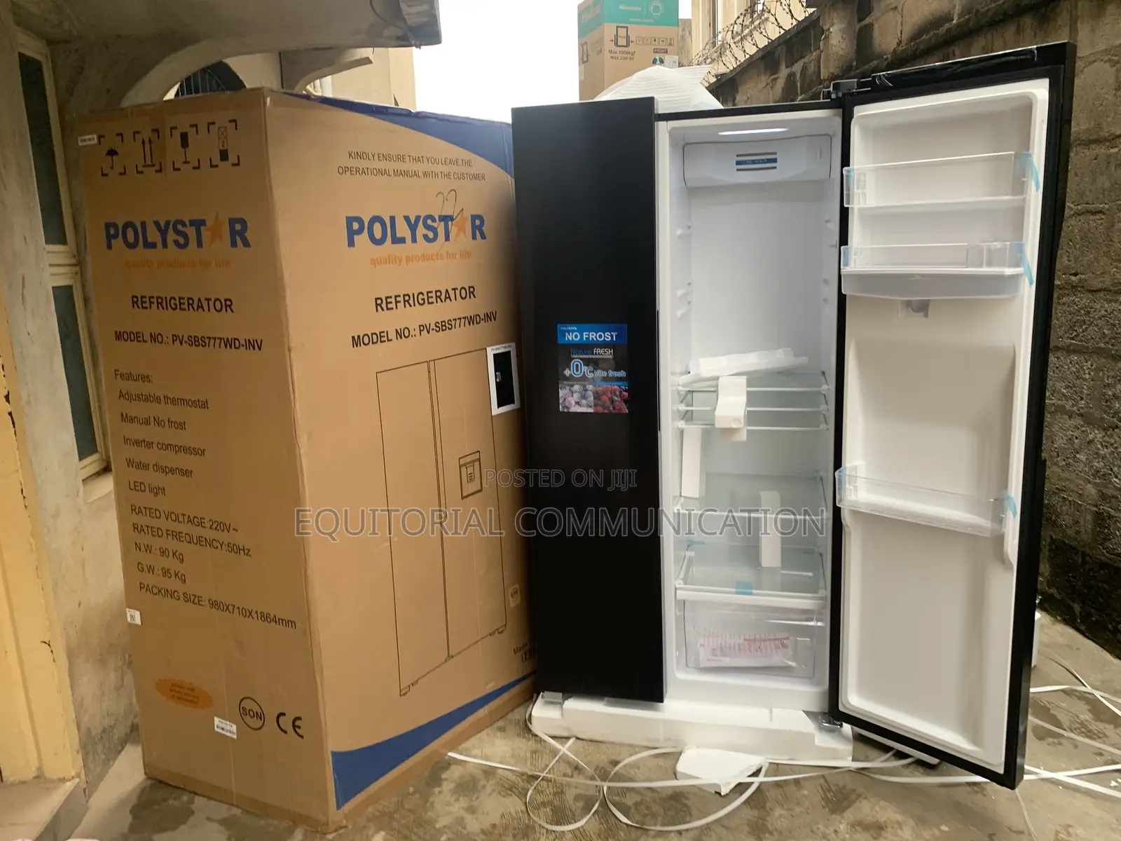 Polystar Pv-Sbs777wd-Inv 502l Side-by-Side Inverter Refrigerator