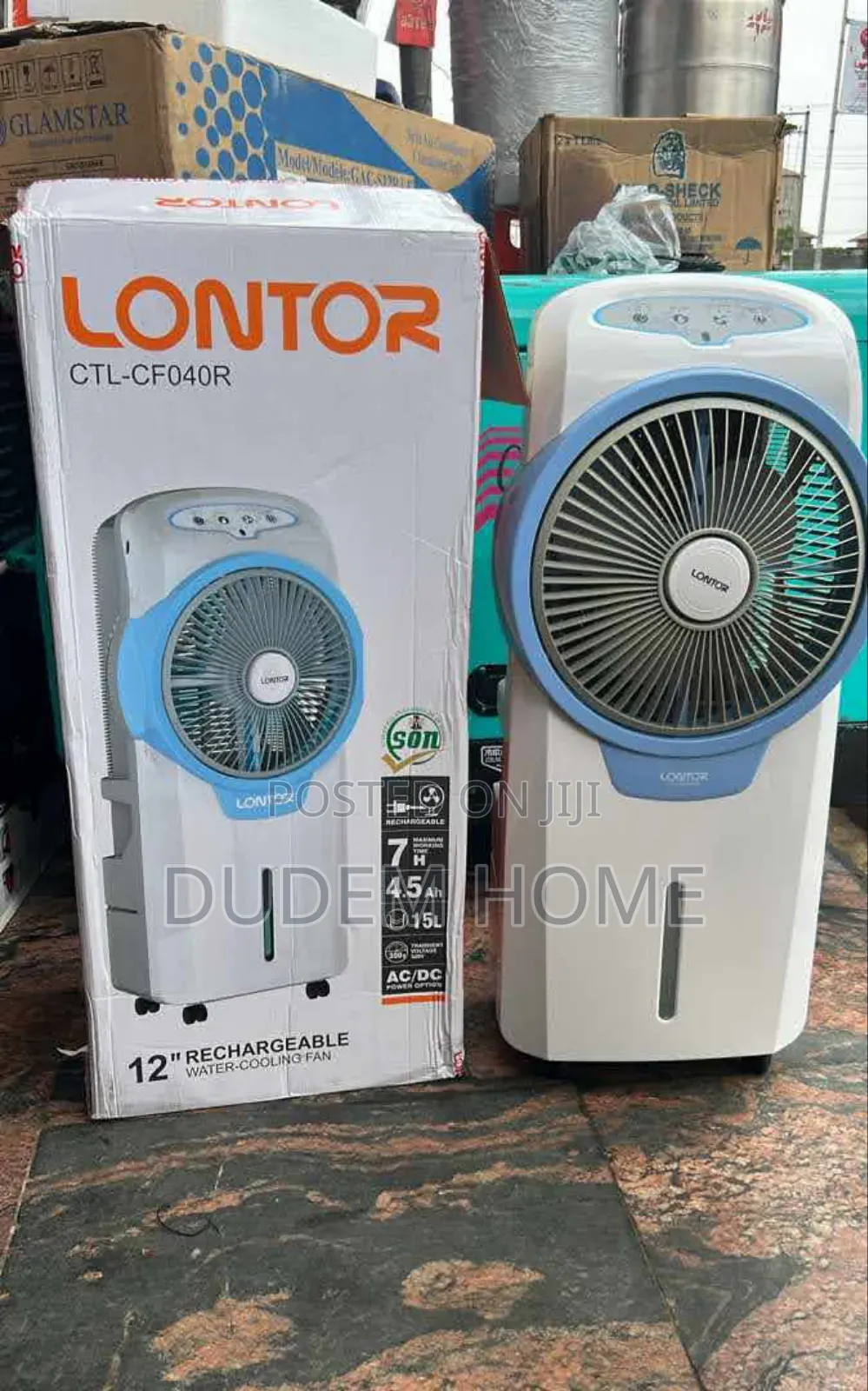Lontor 12 Inches Rechargeable Water Cooling Fan
