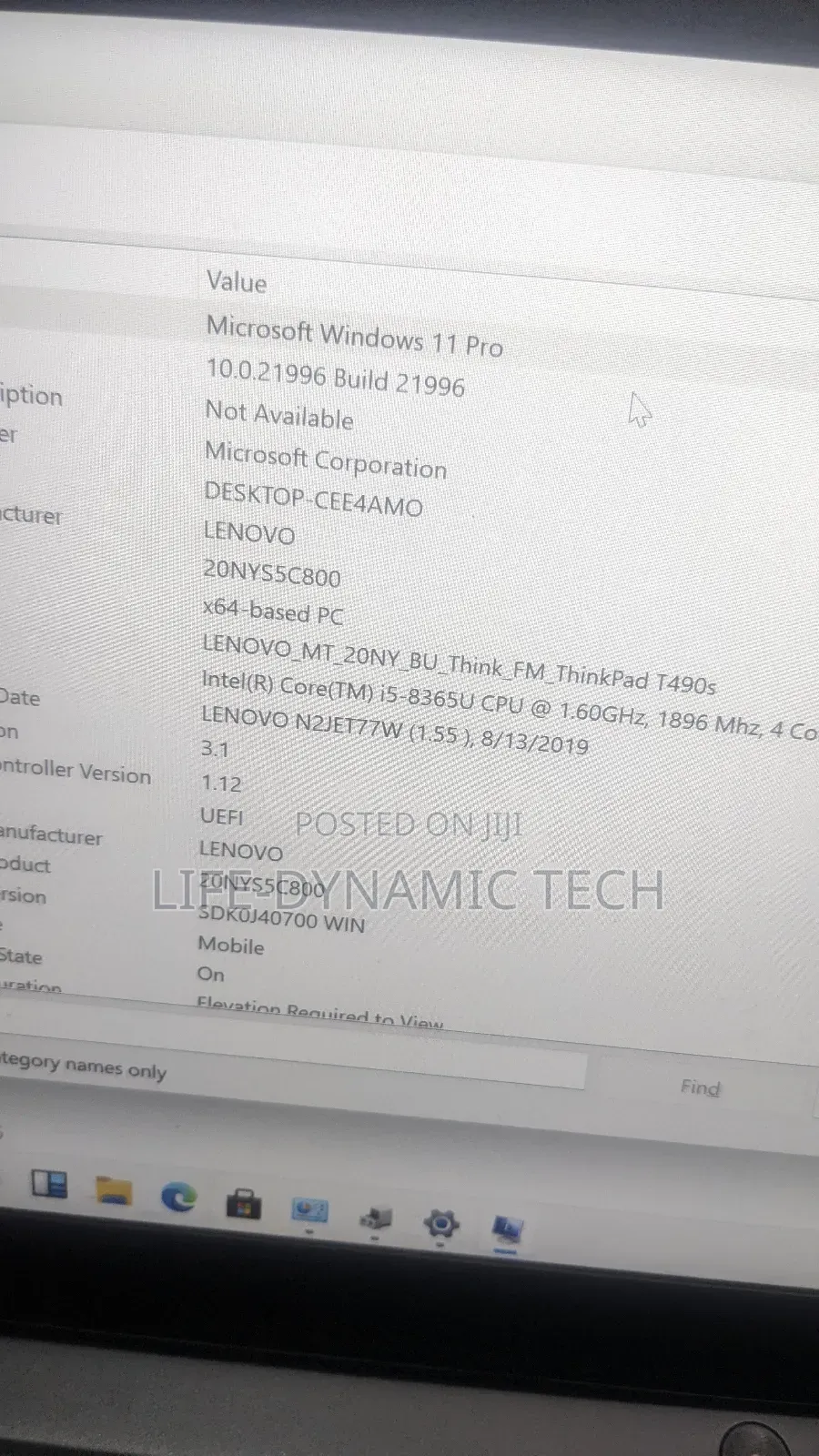 Laptop Lenovo Thinkpad T490s 16GB Intel Core I5 SSD 256GB