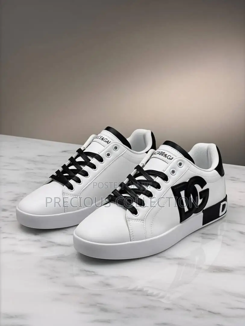 Unisex Dolce and Gabbana Leather Round Toe Lace Up Shoe