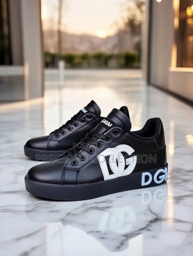Unisex Dolce and Gabbana Leather Round Toe Lace Up Shoe