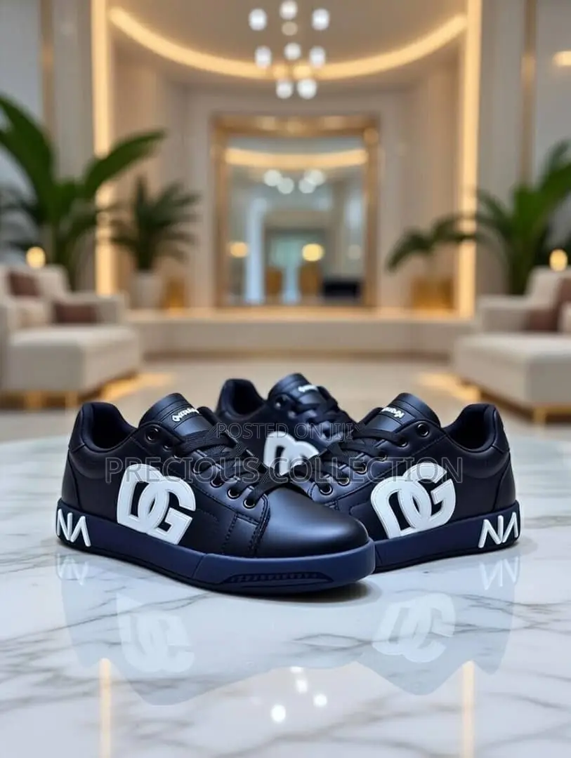 Unisex Dolce and Gabbana Leather Round Toe Lace Up Shoe