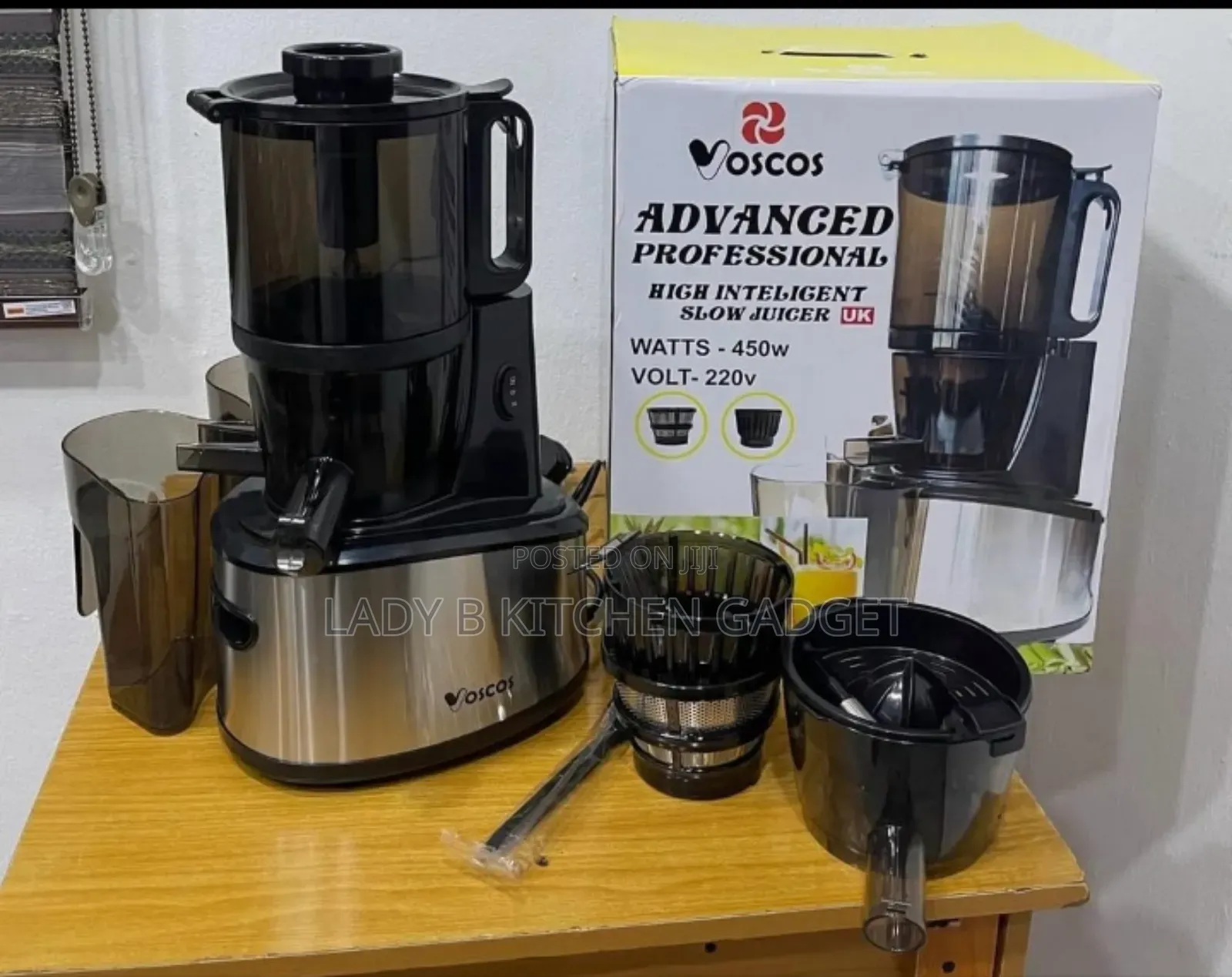Vosco Slow Juicer With 3 Filters and Citrus Juicer