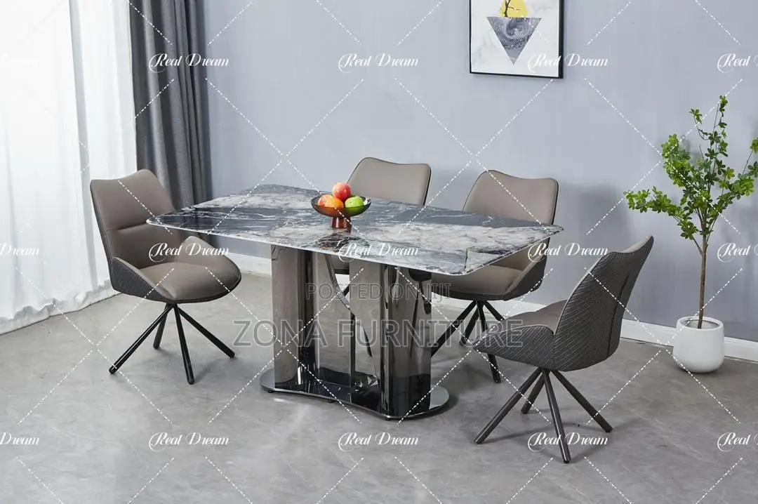 Luxury Ceramic 6 Seater Dining Table and Chairs