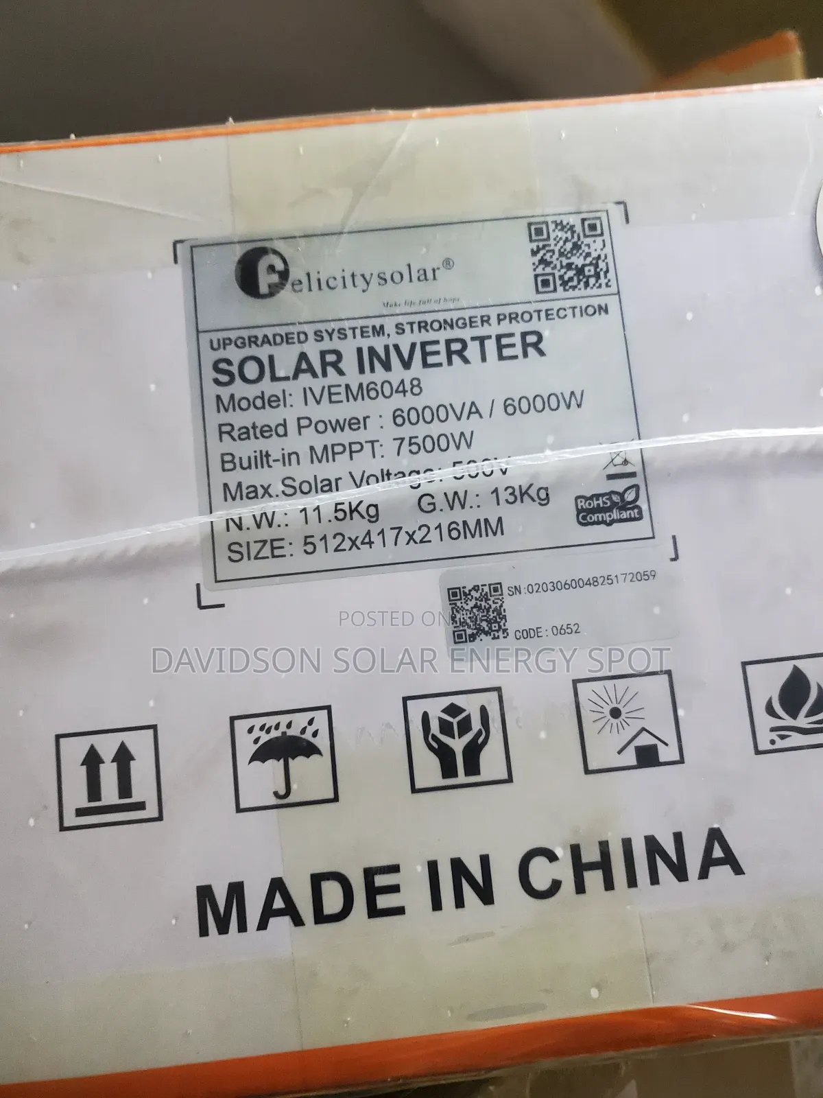 6kva 48v Felicity Inverter Hybrid