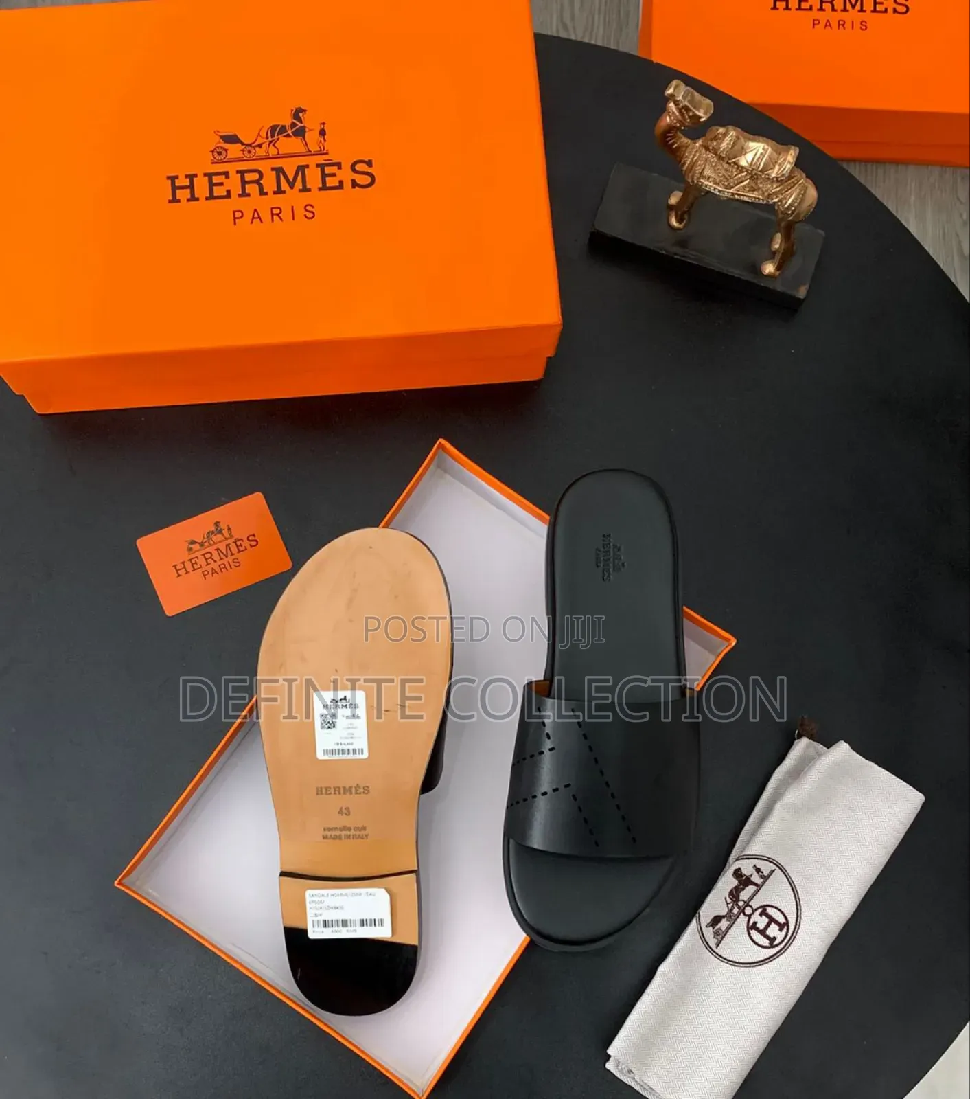 Original Hermes Leather Slippers
