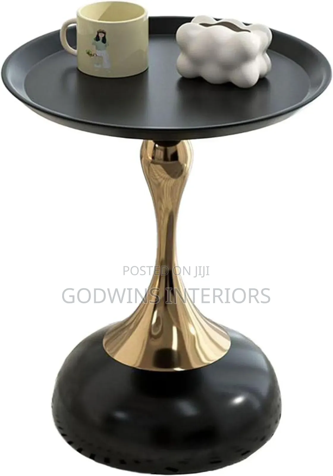 Modern Luxury Side Table(Black and Gold)