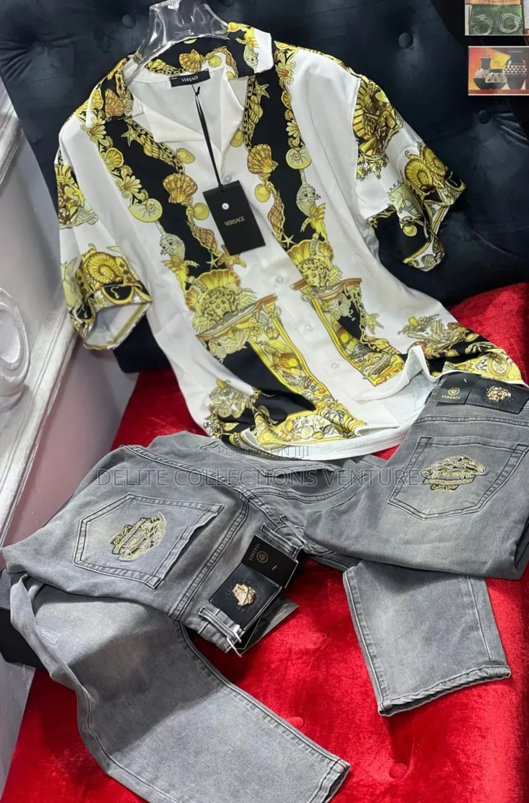 *Original Quality Design Versace Shirt and Jean Combo Outfit