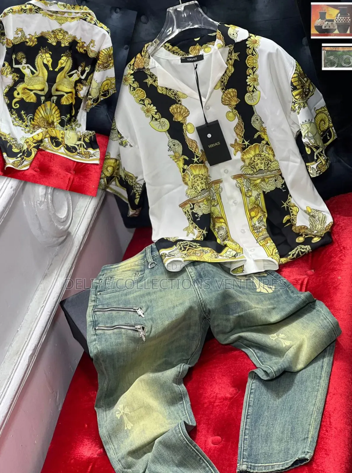 *Original Quality Design Versace Shirt and Jean Combo Outfit
