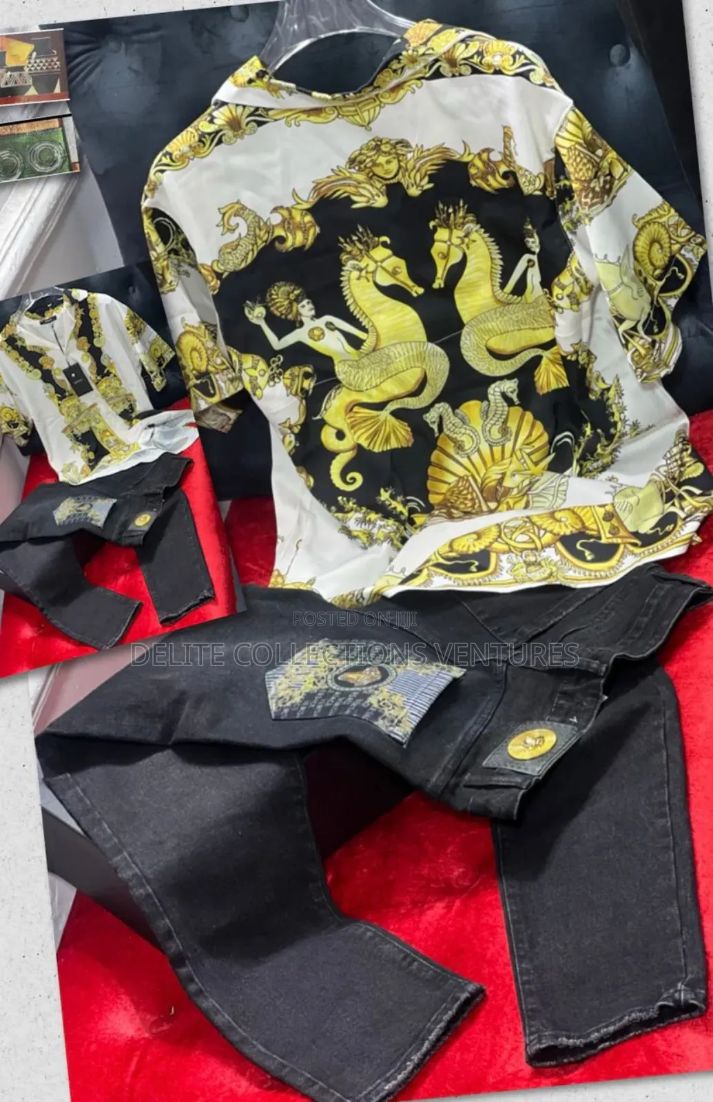 *Original Quality Design Versace Shirt and Jean Combo Outfit