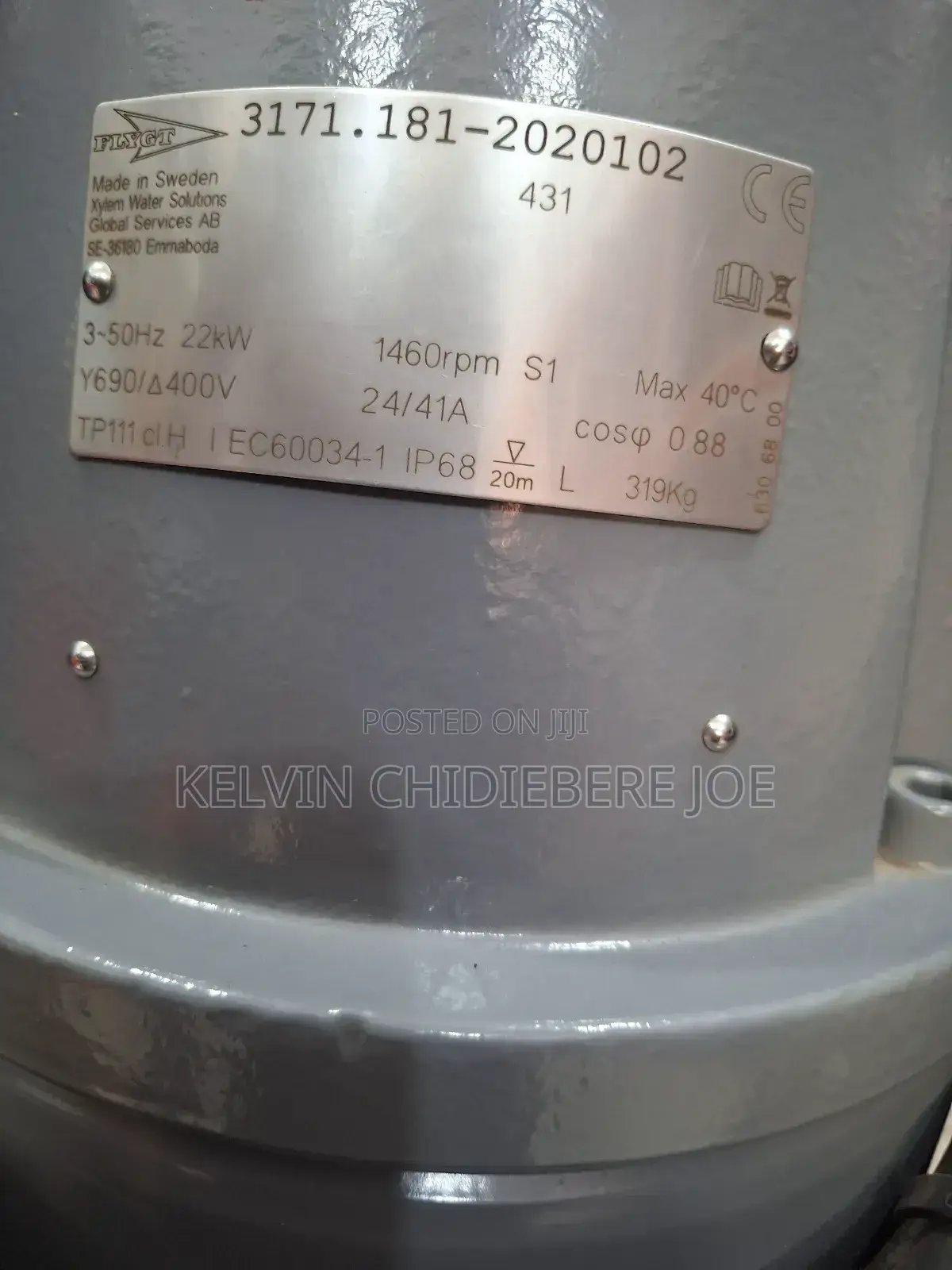 Flygt 3171 Submersible Sewage Pump – 22kw (30hp)