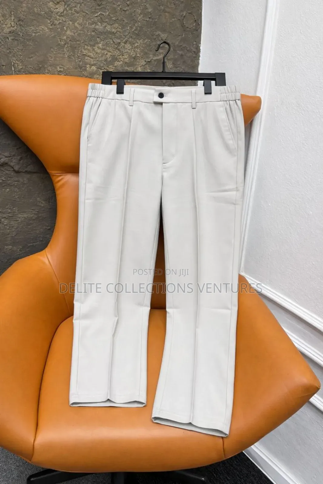 *Classic Pleated Tailored Straight-Cut Pants Trousers*