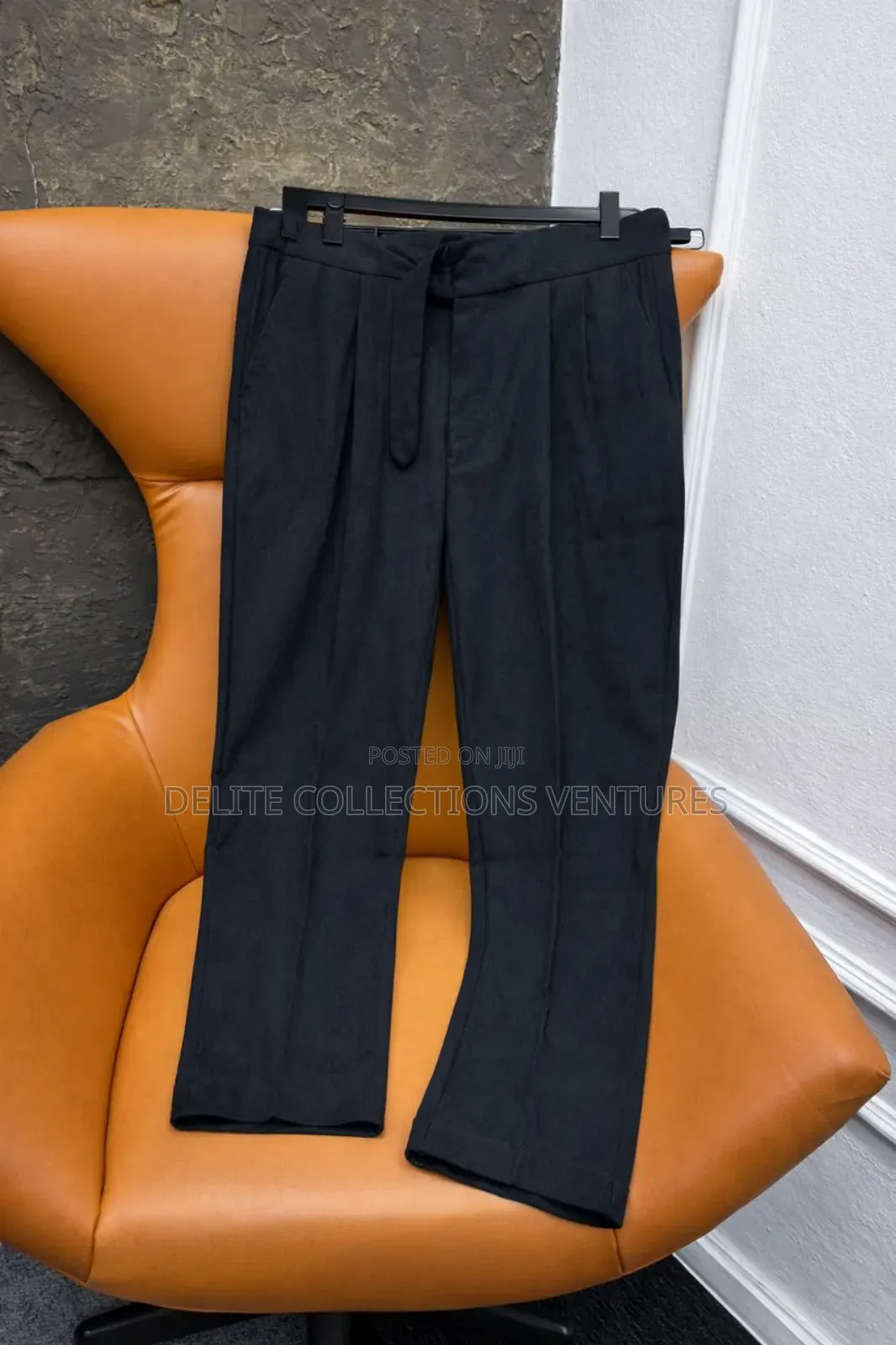 *Classic Pleated Tailored Straight-Cut Pants Trousers*