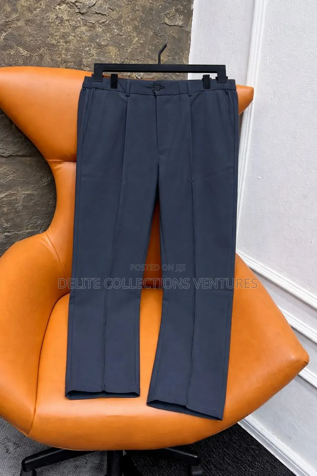 *Classic Pleated Tailored Straight-Cut Pants Trousers*