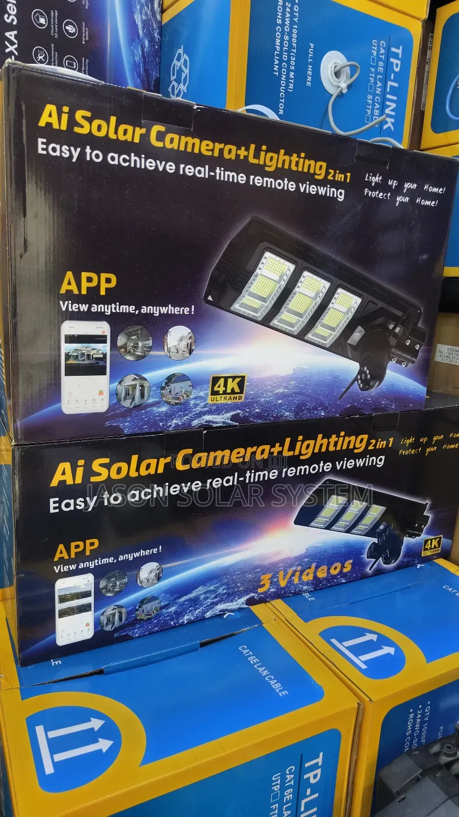 All in One Solar Street Light With Inbuilt Charging Panel and Camera