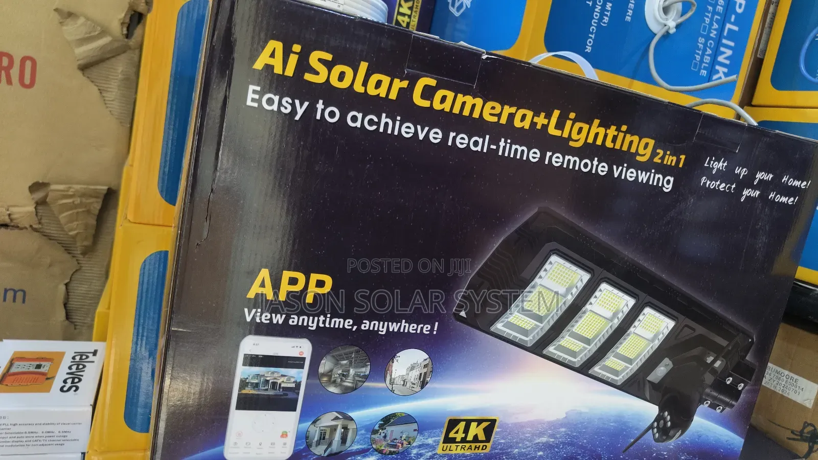 All in One Solar Street Light With Inbuilt Charging Panel and Camera