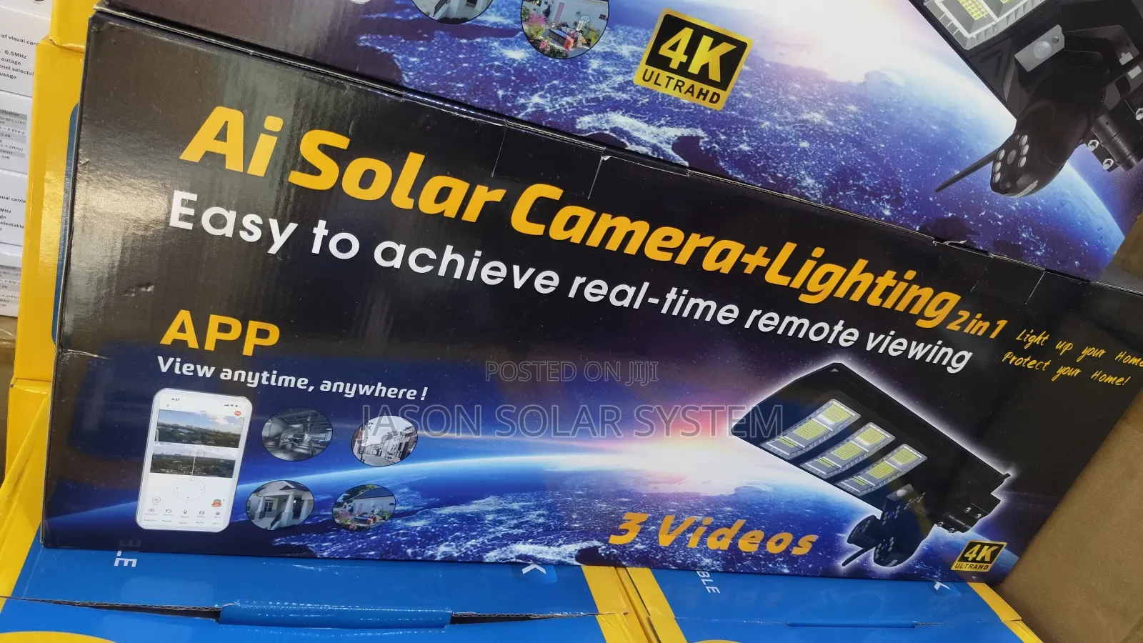 All in One Solar Street Light With Inbuilt Charging Panel and Camera