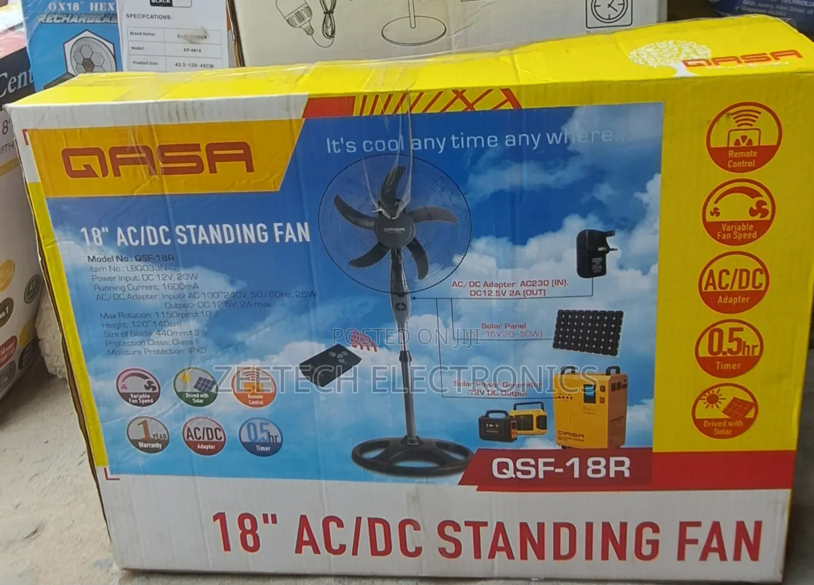 Qasa 18 Inches Ac/Dc Standing Fan + Remote