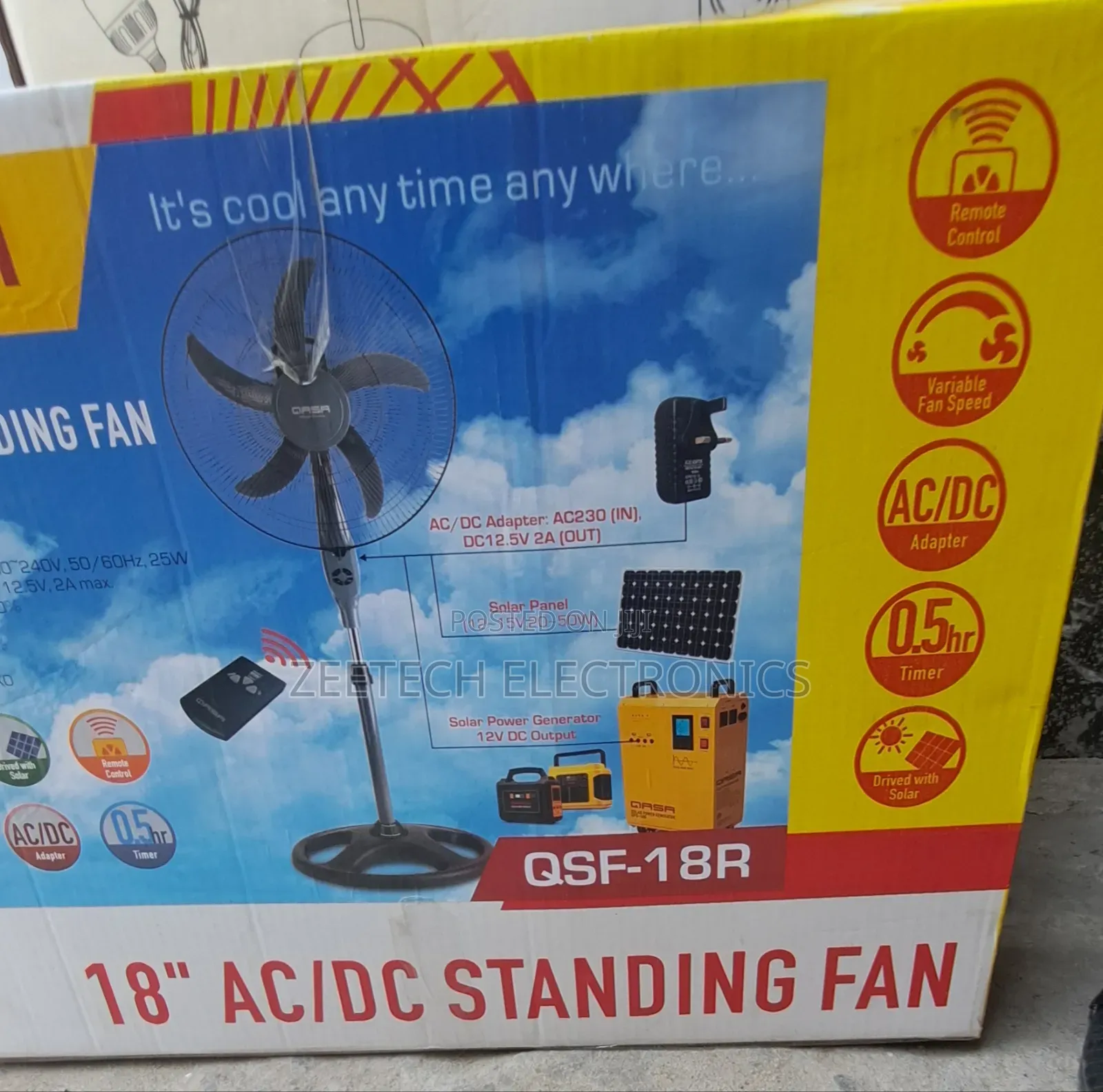 Qasa 18 Inches Ac/Dc Standing Fan + Remote