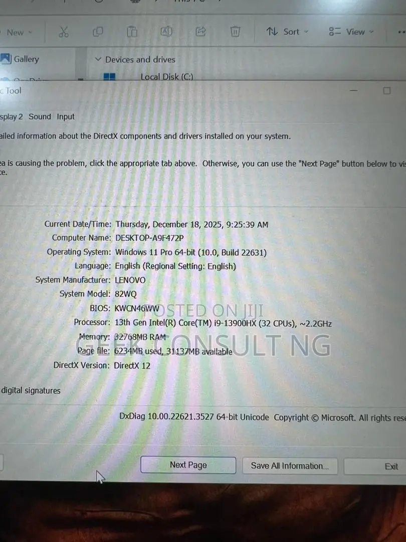Laptop Lenovo Legion 7 32GB Intel Core i9 SSD 1T