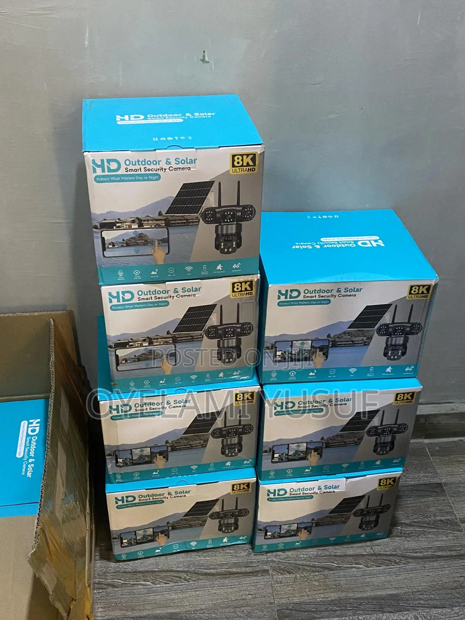V380pro 3lens Solar CCTV Camera( 4g , Wifi ) With 64g Memory Card