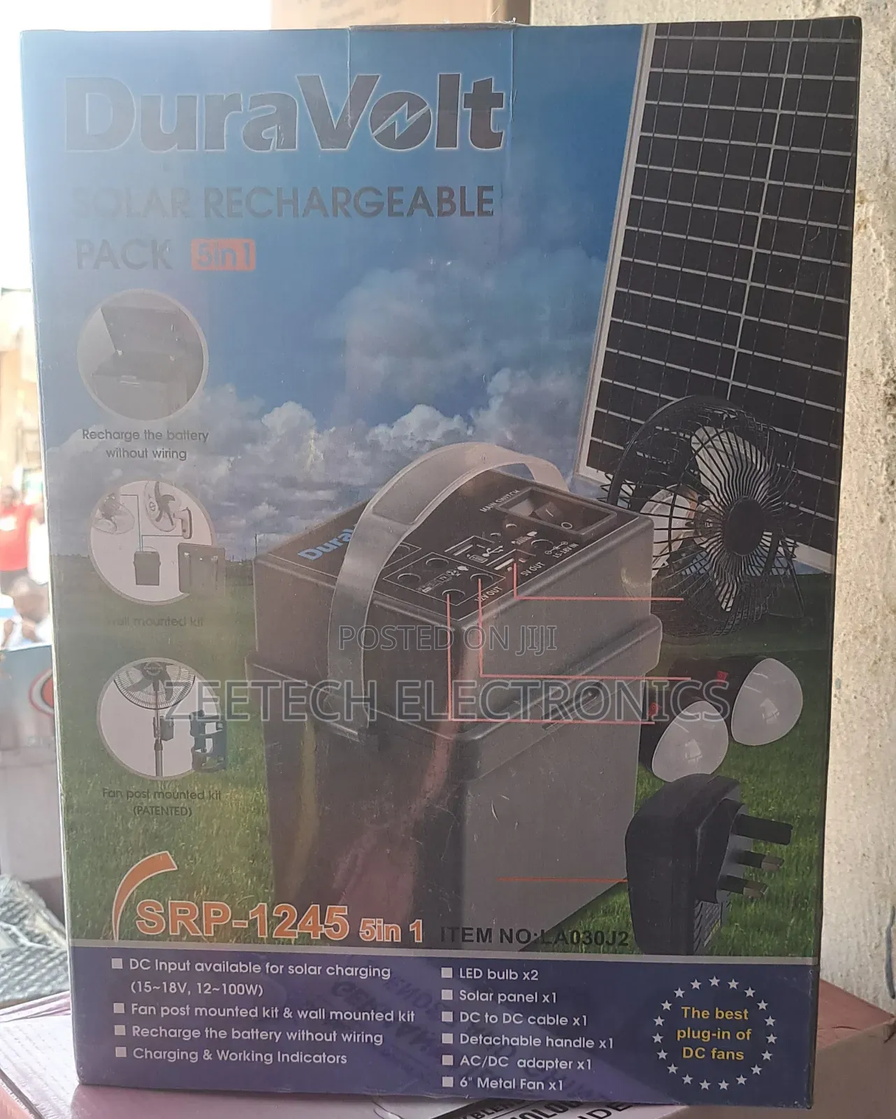 Duravolt 5-in-1 Solar Rechargeable Pack