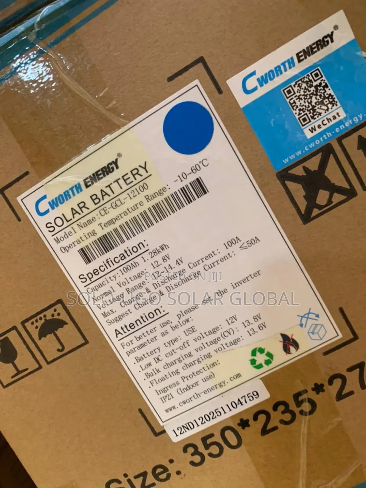 1.3khw 12v Cworth Lithium Ion Battery