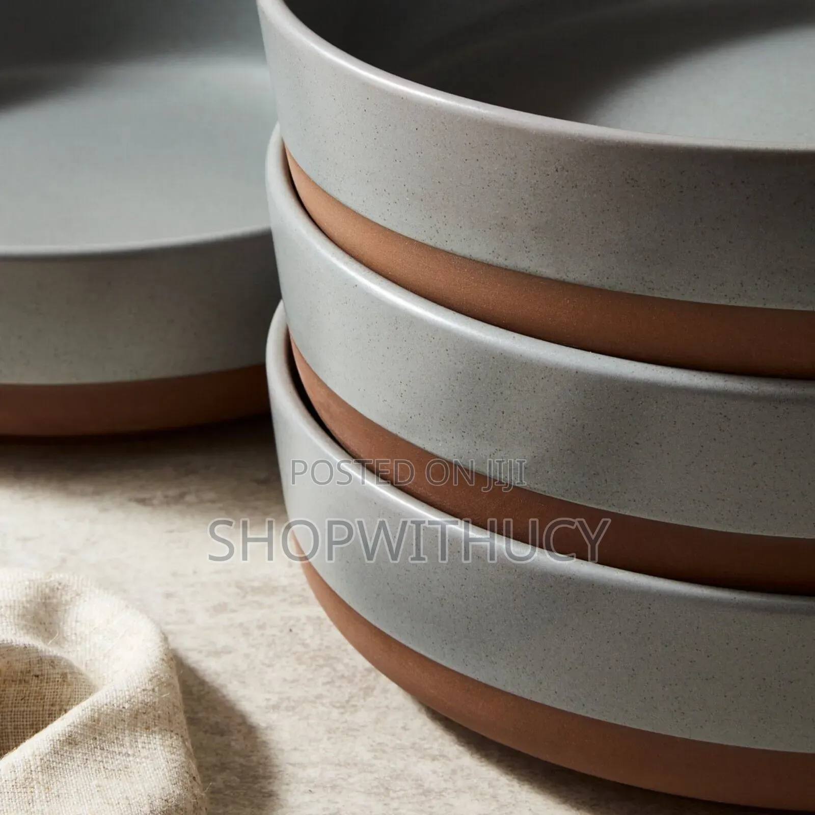 Barbary Oak Verona Set of 4 Pasta Bowls in Slate, Terracotta.