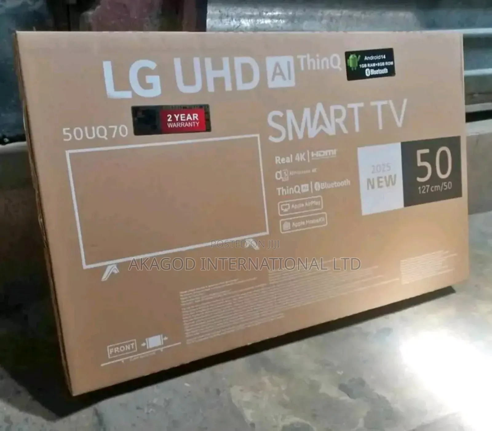 50inches Smart Led Flamless Tv, +Free Hanger