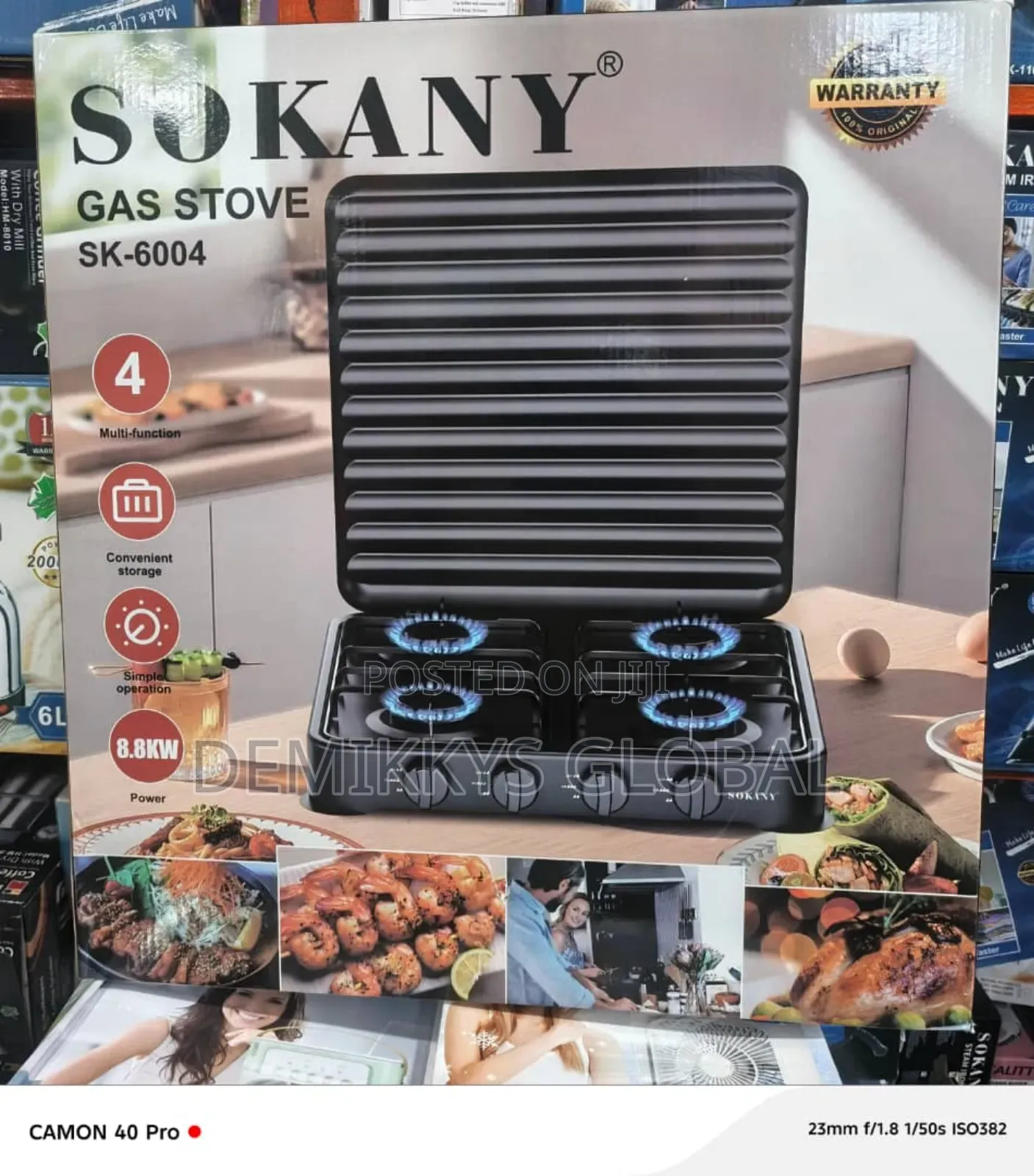 Sokany Table Top 4 Burner Gas Cooker
