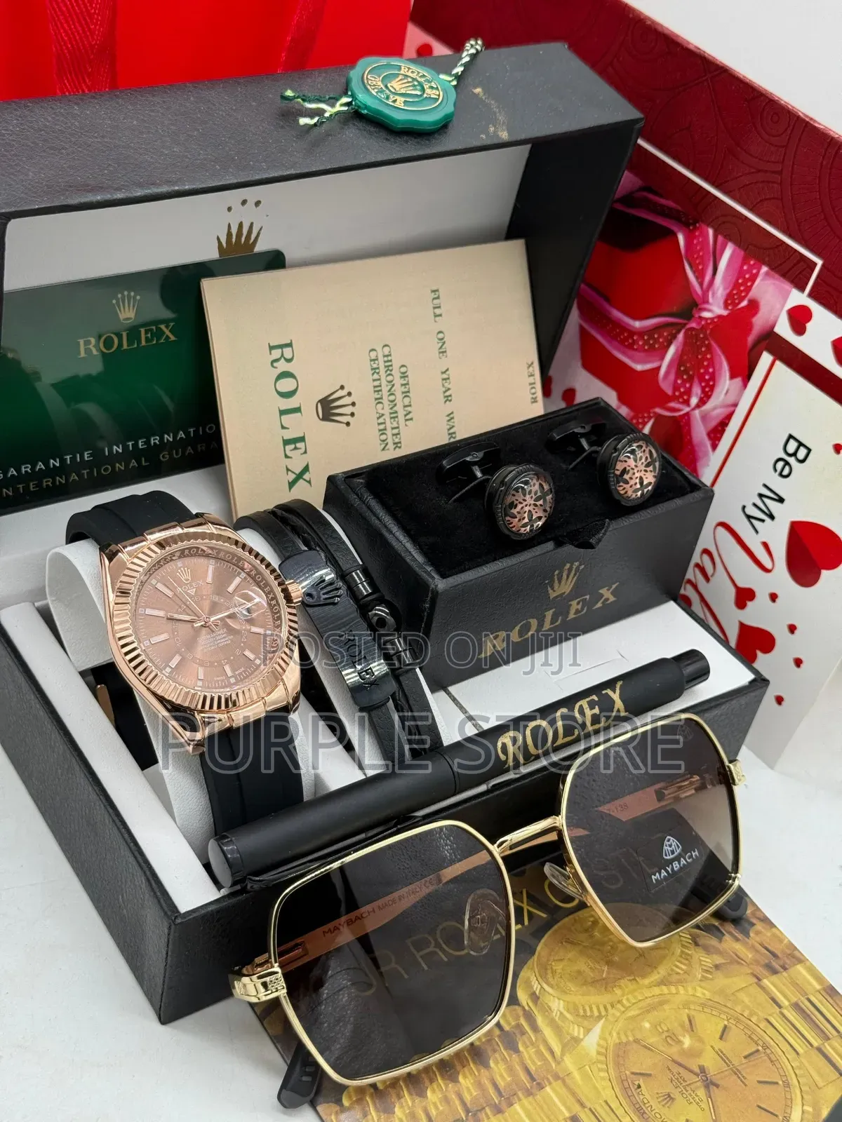 Rolex Men's Watch, Bracelet, Cufflinks, Sunglasses Pen Val Gift Set