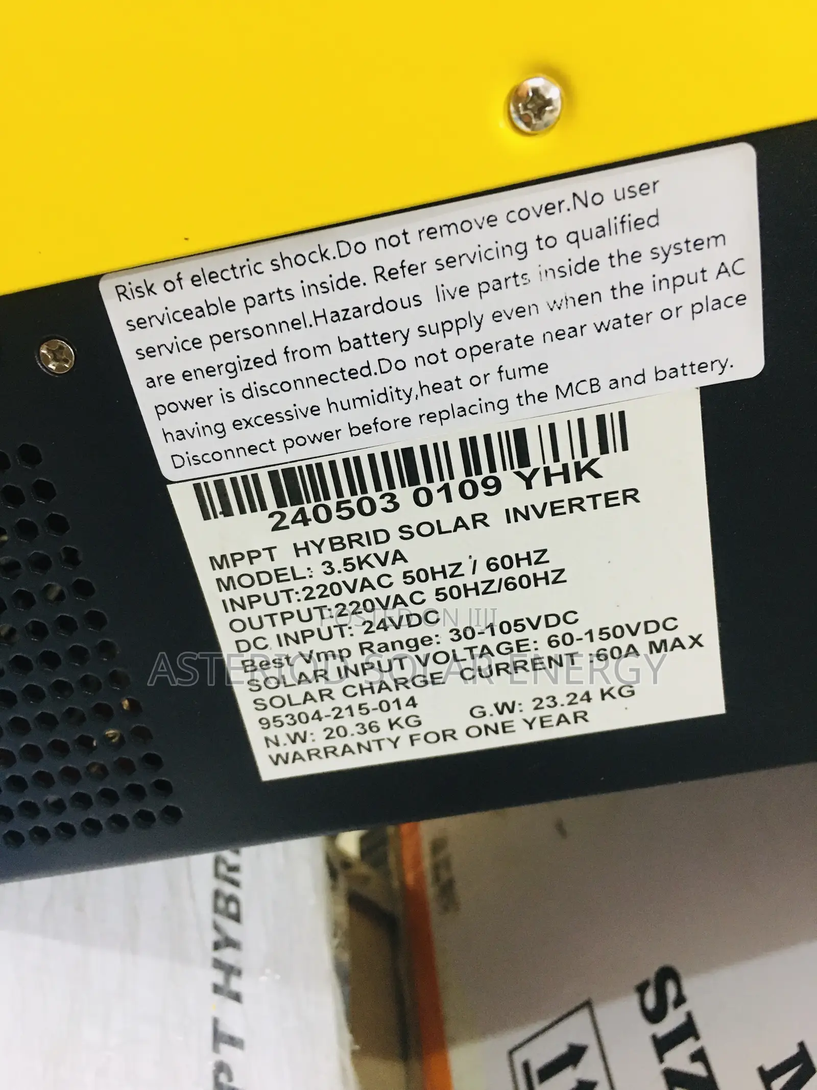Original 3.5kva 24volts Yohako Solar Inverter