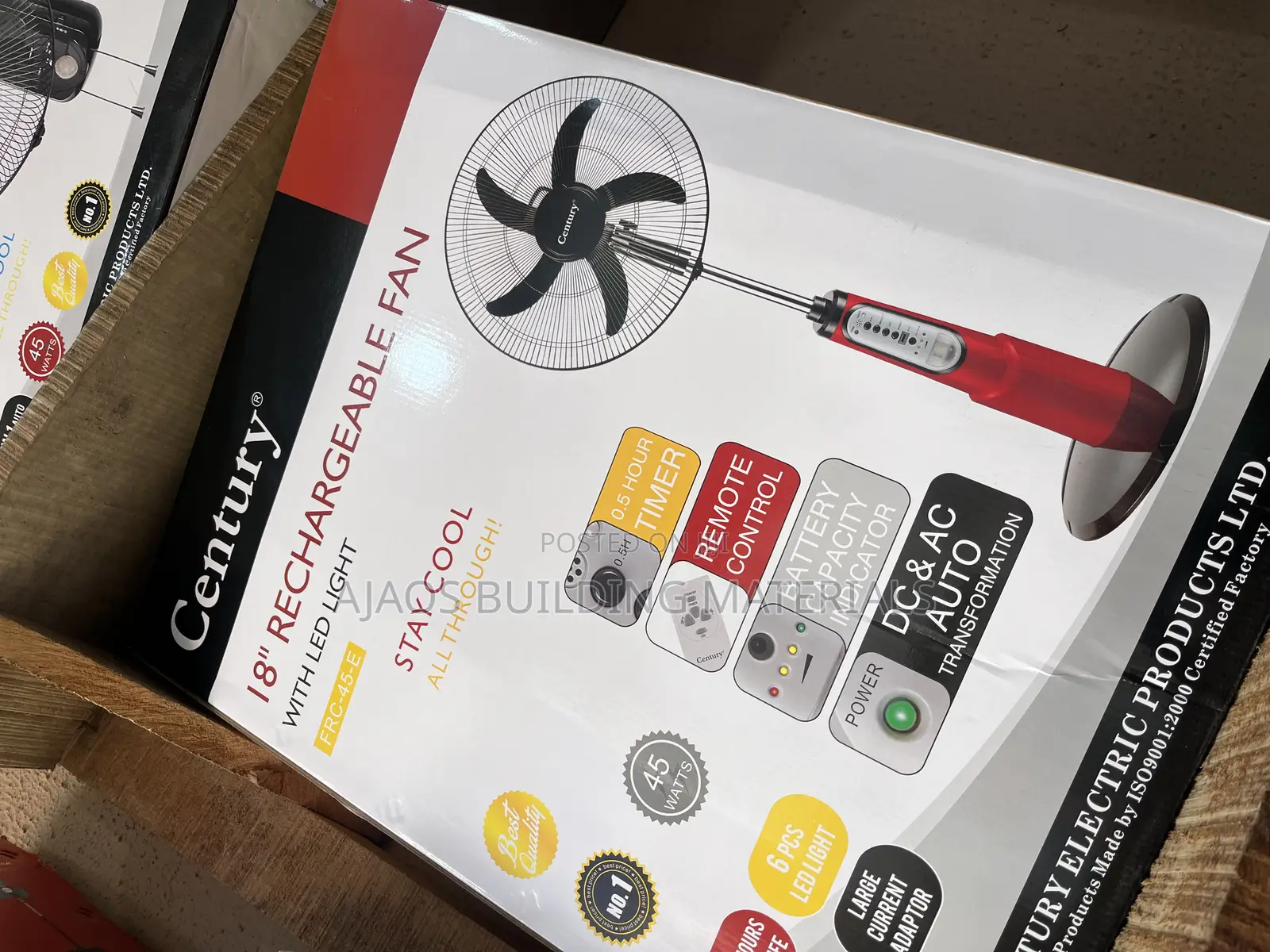 18” Rechargeable Stand Fan