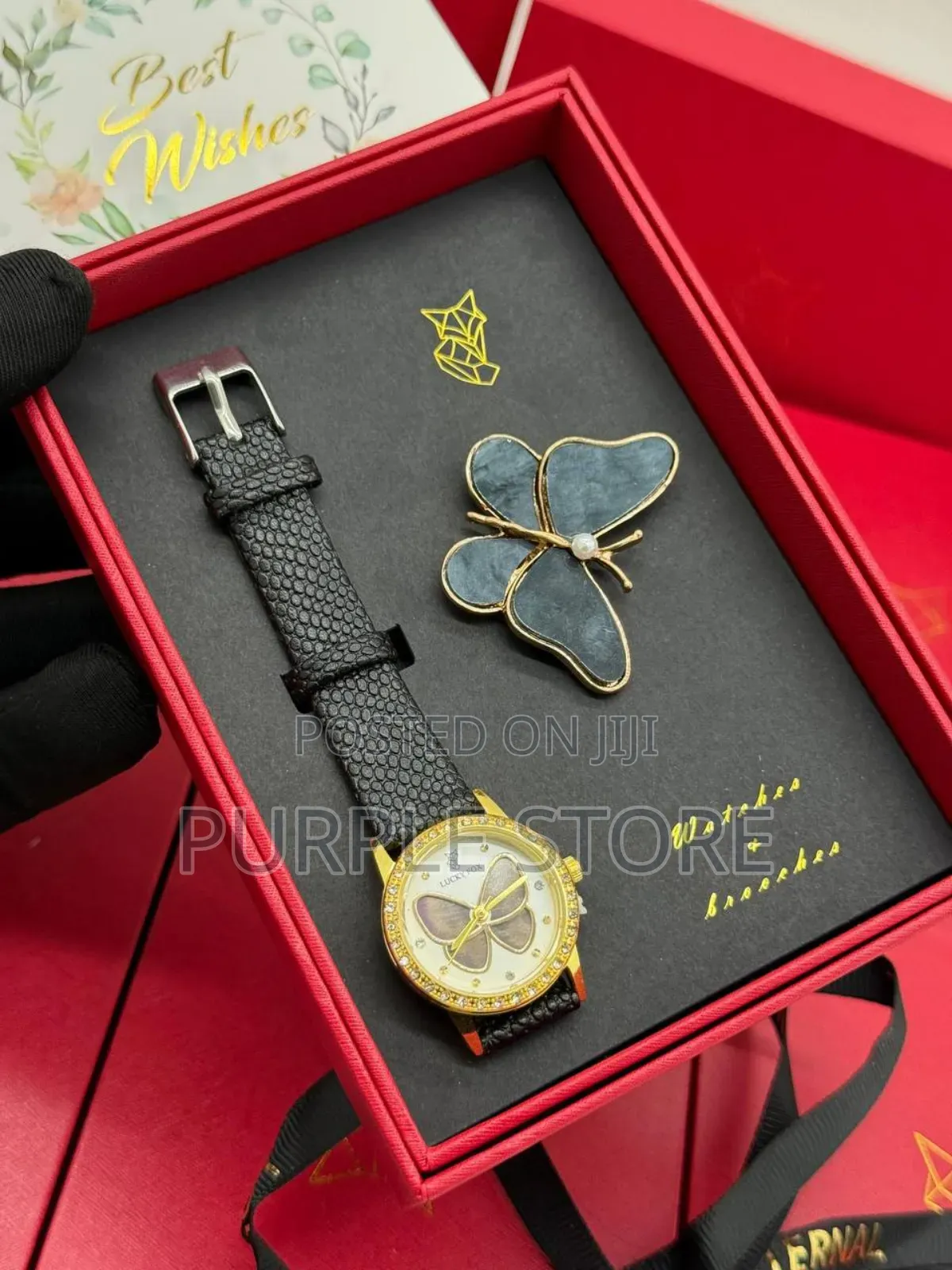 Lucky Fox Quality Watch and Brooches Val Gift Set