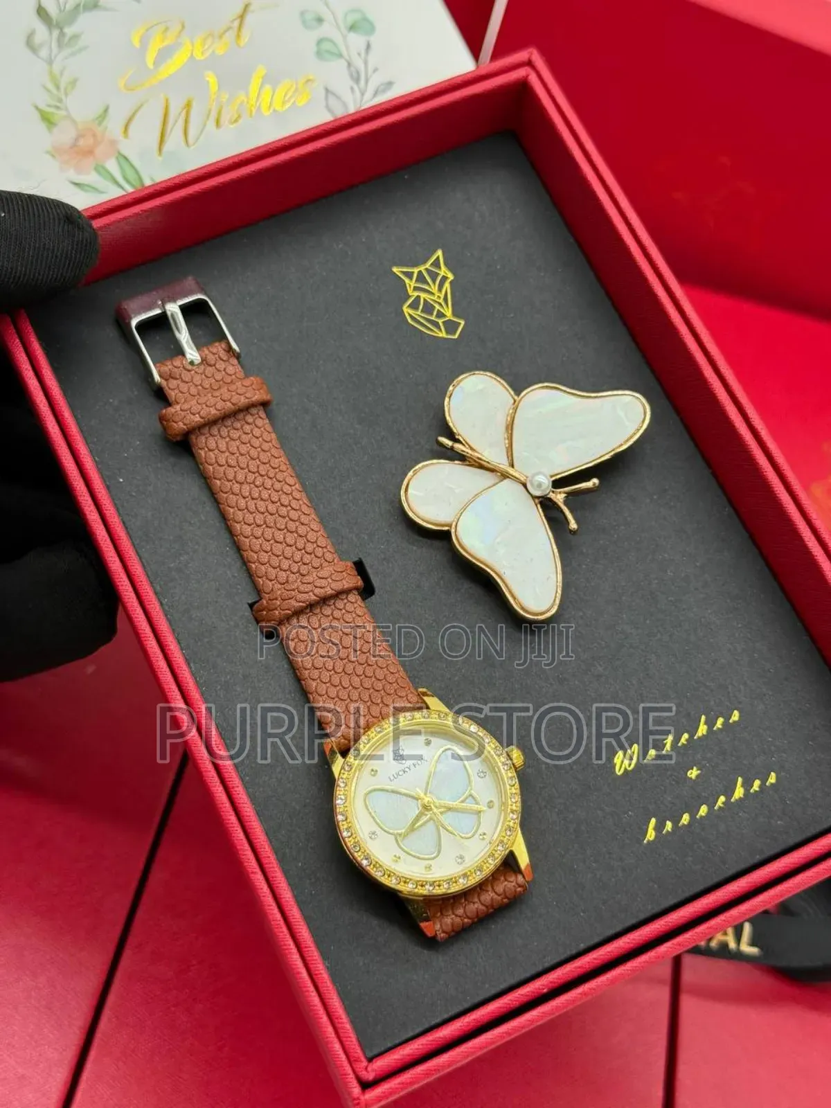Lucky Fox Quality Watch and Brooches Val Gift Set
