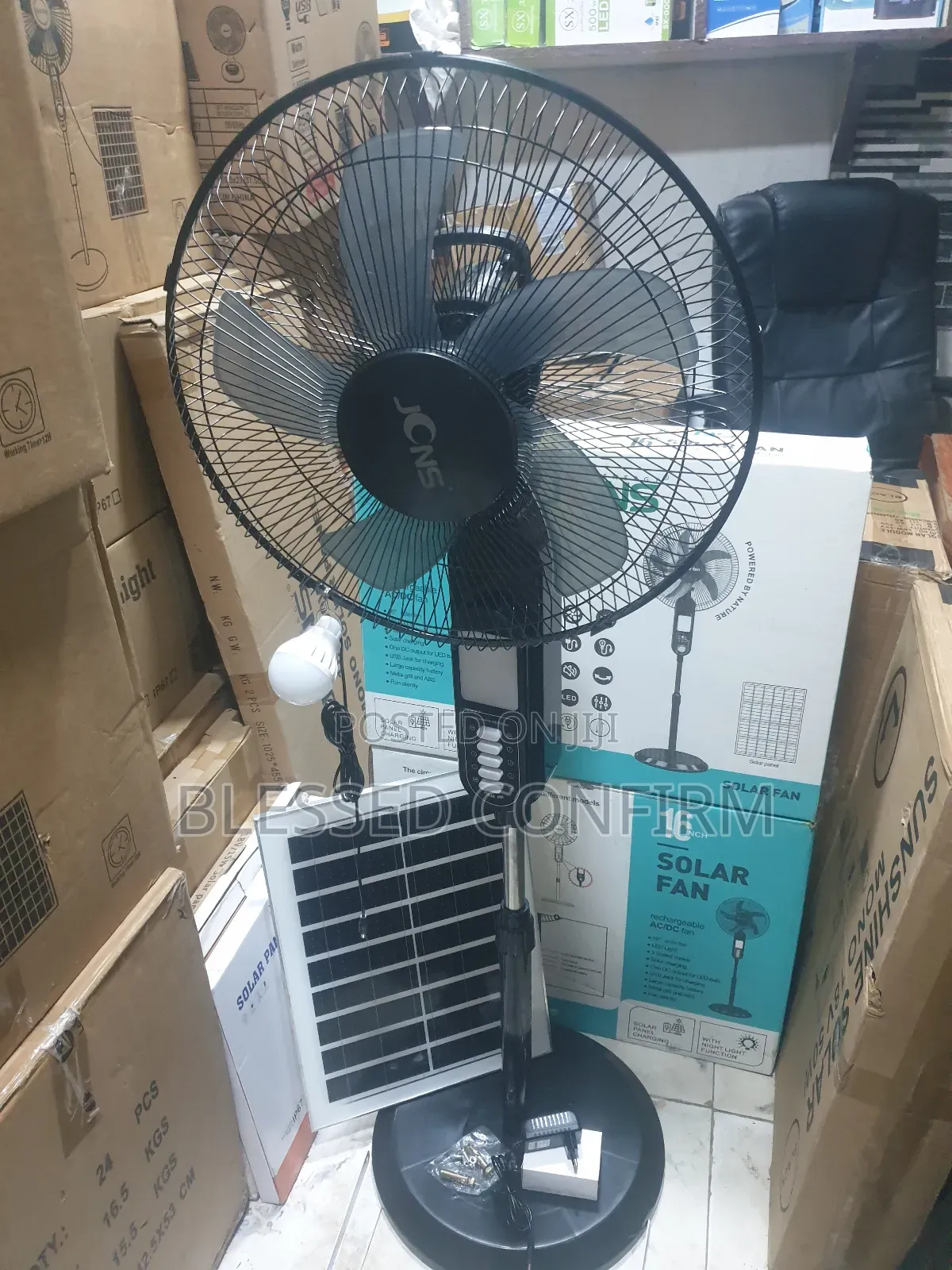 Powerful 16" Inches Ac / Dc Solar Rechargeable Fan