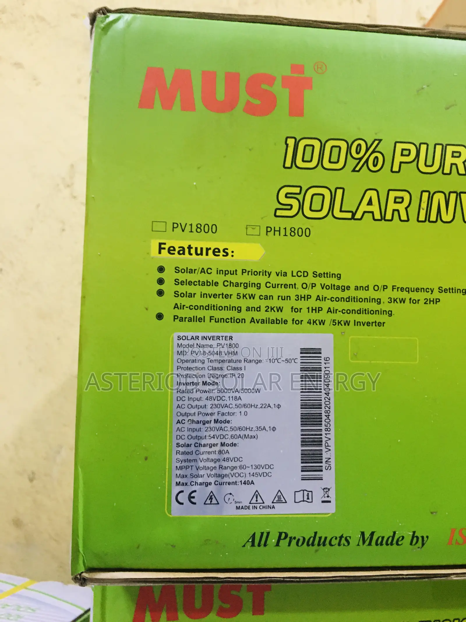 5kva 48v (Vhm) Must Hybrid Solar Inverter